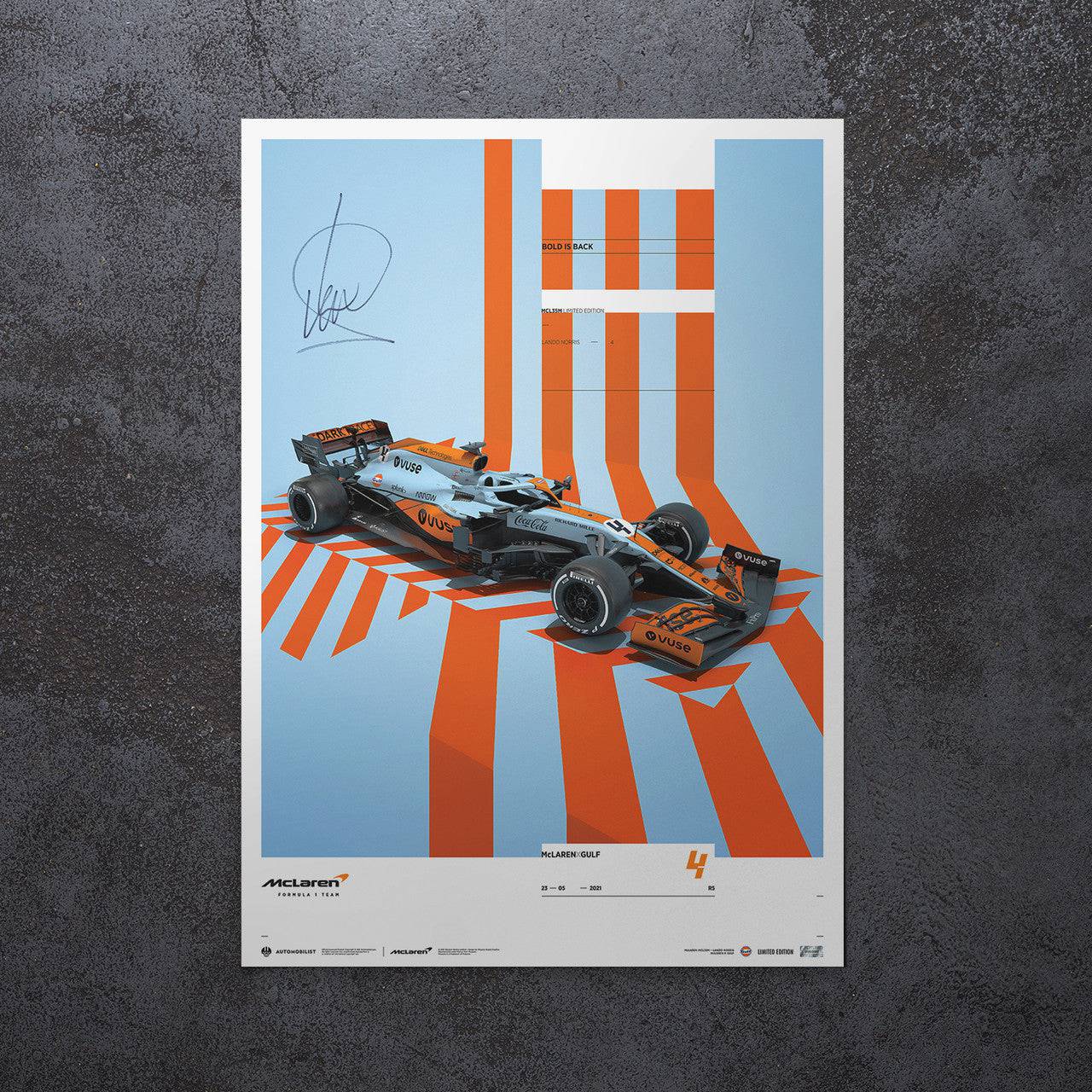 Lando Norris Signed - McLaren x Gulf - Edition 2 - 2021 | Limited Edition