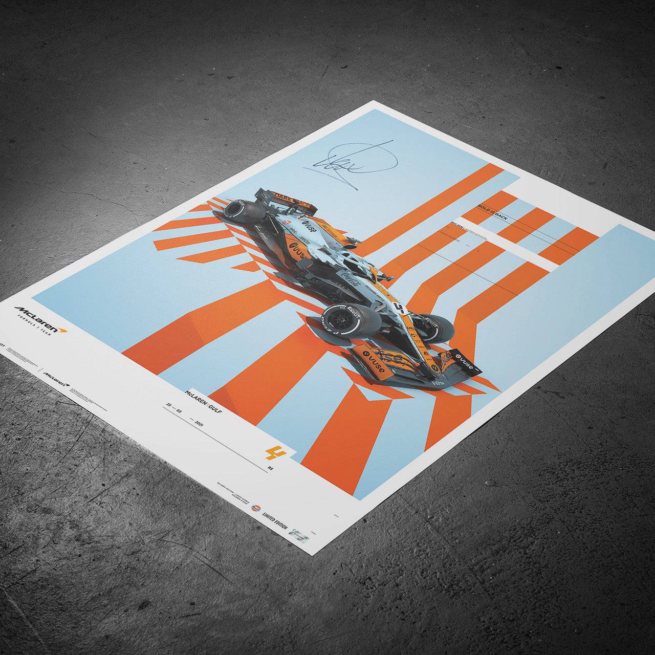 Lando Norris Signed - McLaren x Gulf - Edition 2  - 2021 | Limited Edition