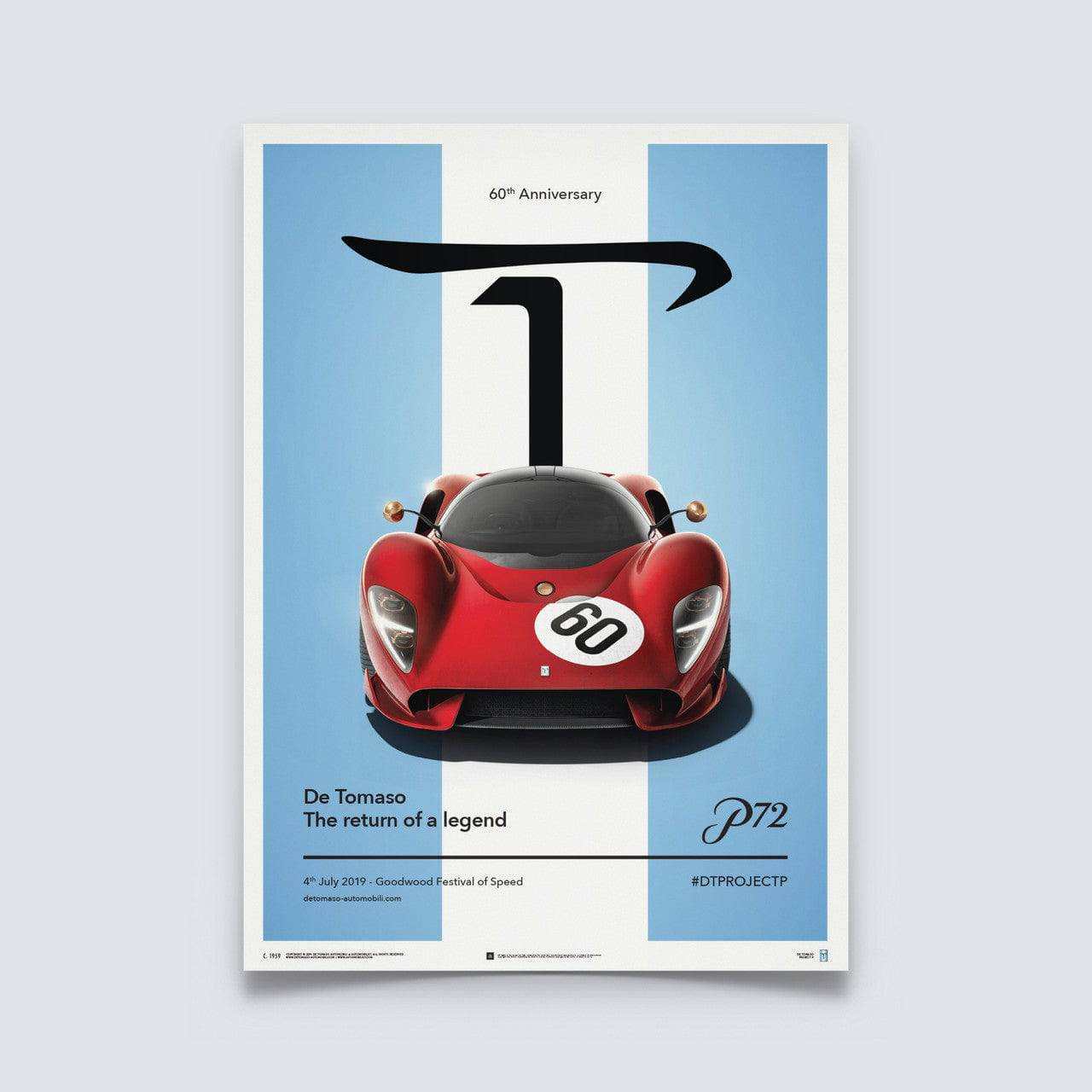 De Tomaso Project P - Front view - 2019 - Poster