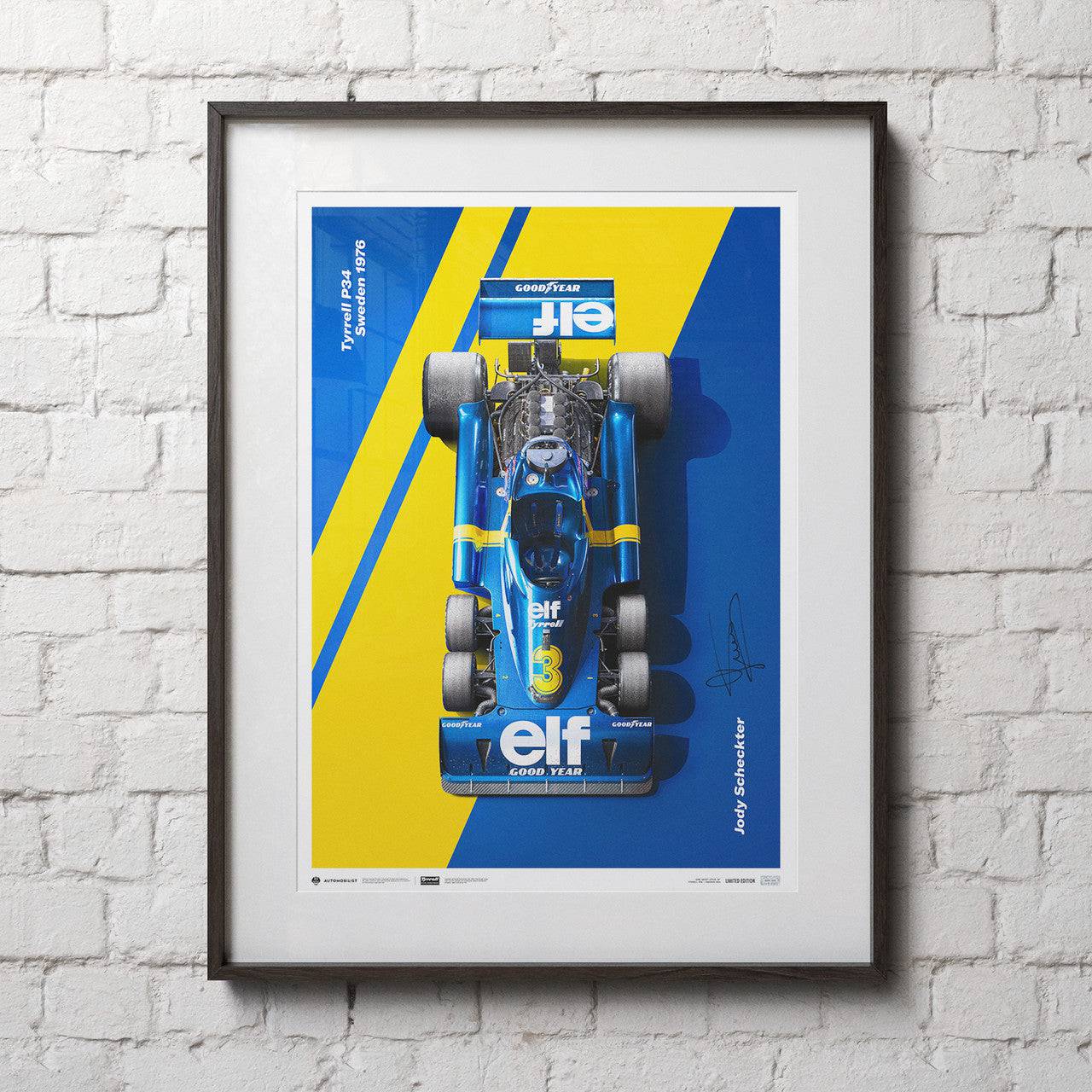 JODY SCHECKTER - TYRRELL P34 AT SWEDISH GRAND PRIX 1976 | SIGNED LIMITED EDITION | Poster