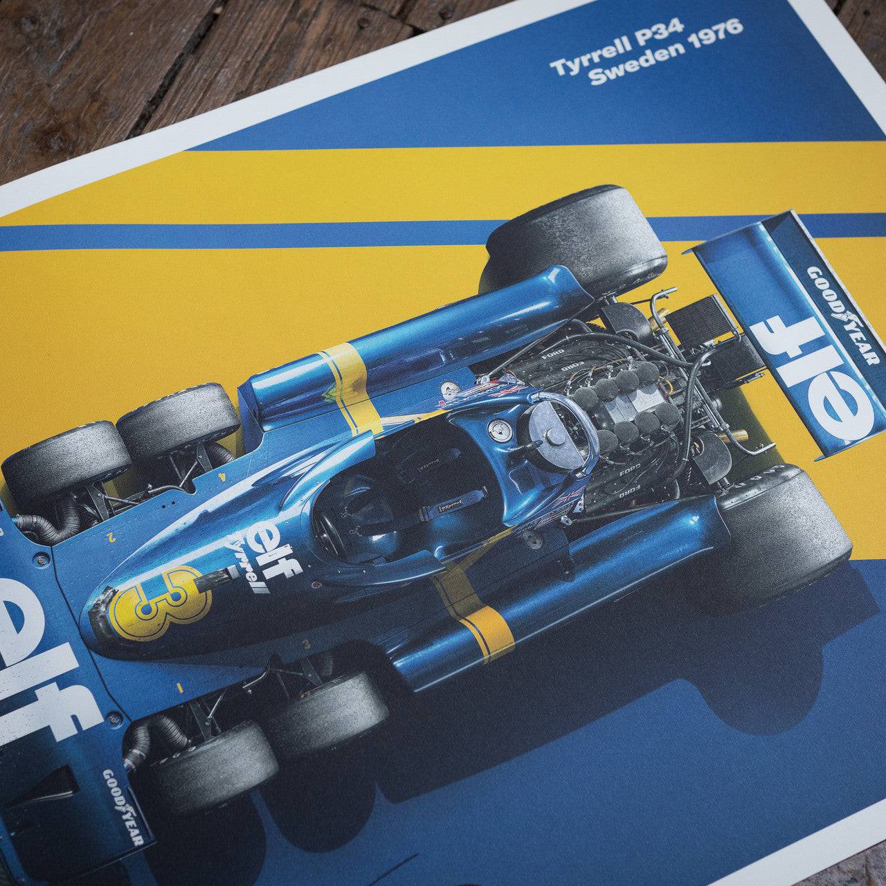 JODY SCHECKTER - TYRRELL P34 AT SWEDISH GRAND PRIX 1976 | SIGNED LIMITED EDITION | Poster