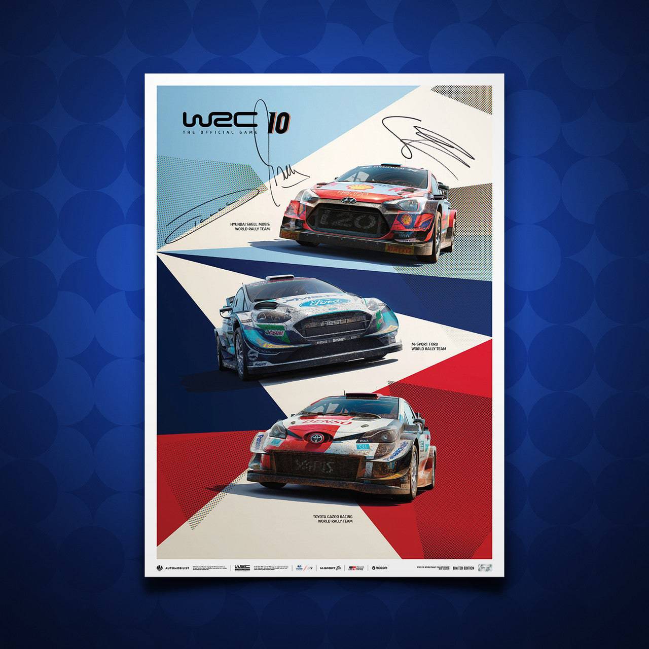 Tanak, Breen, Neuville - WRC 10 - The Official Game Cover | Signed Limited Edition