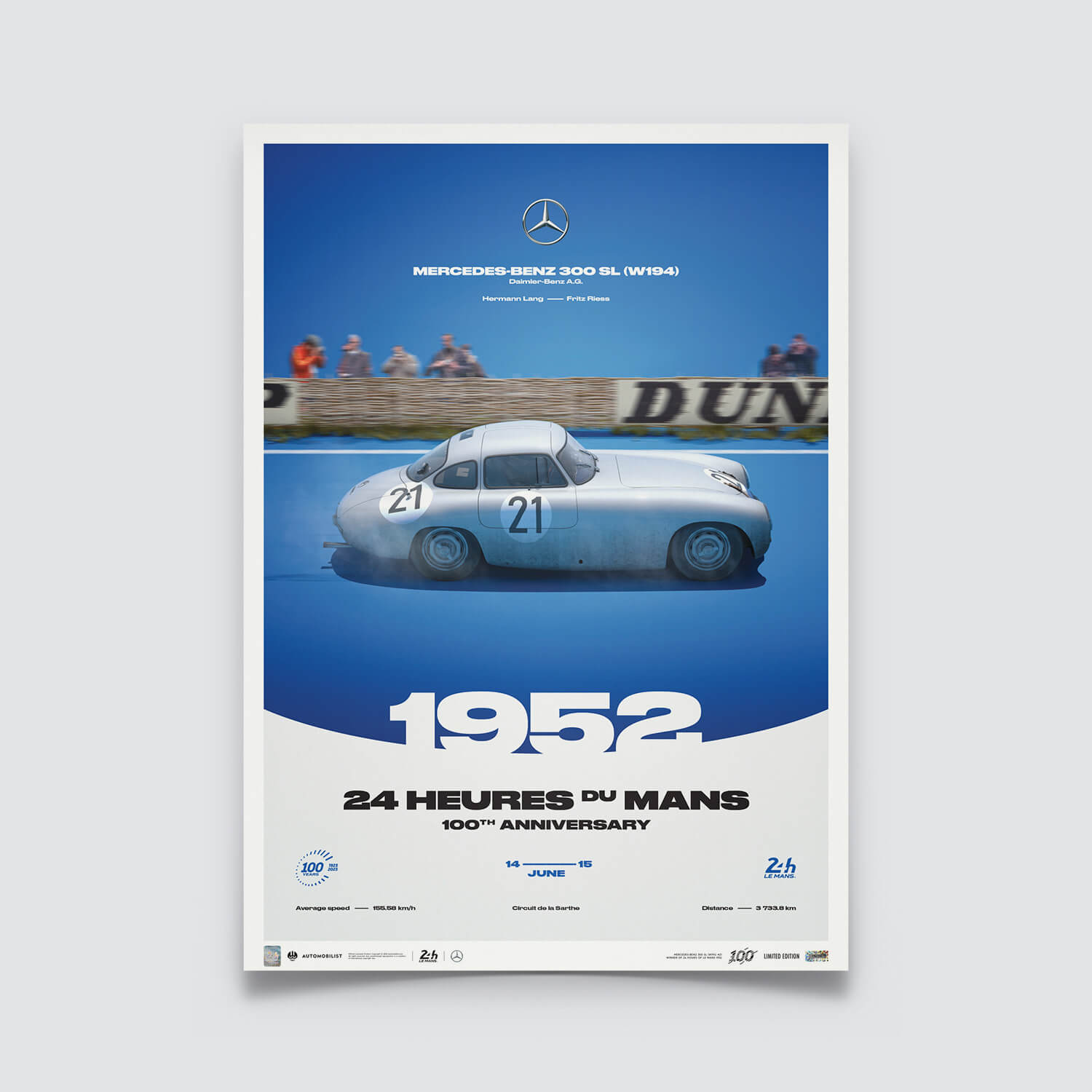 Mercedes-Benz 300 SL (W194) - 24h du Mans - 100ème anniversaire - 1952