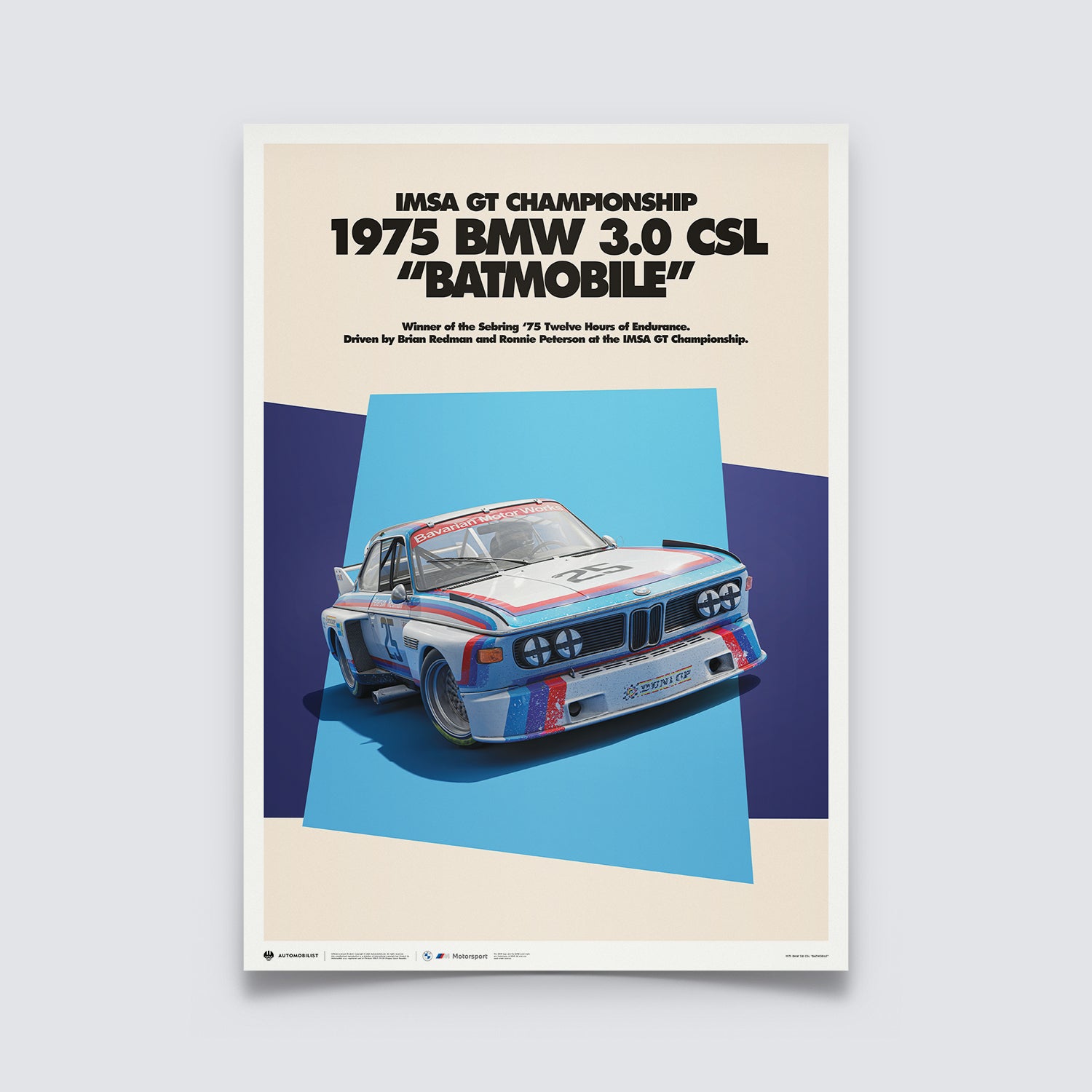 BMW 3.0 CSL "Batmobile" 1975 | BMW Art Car Series | BMW M Poster