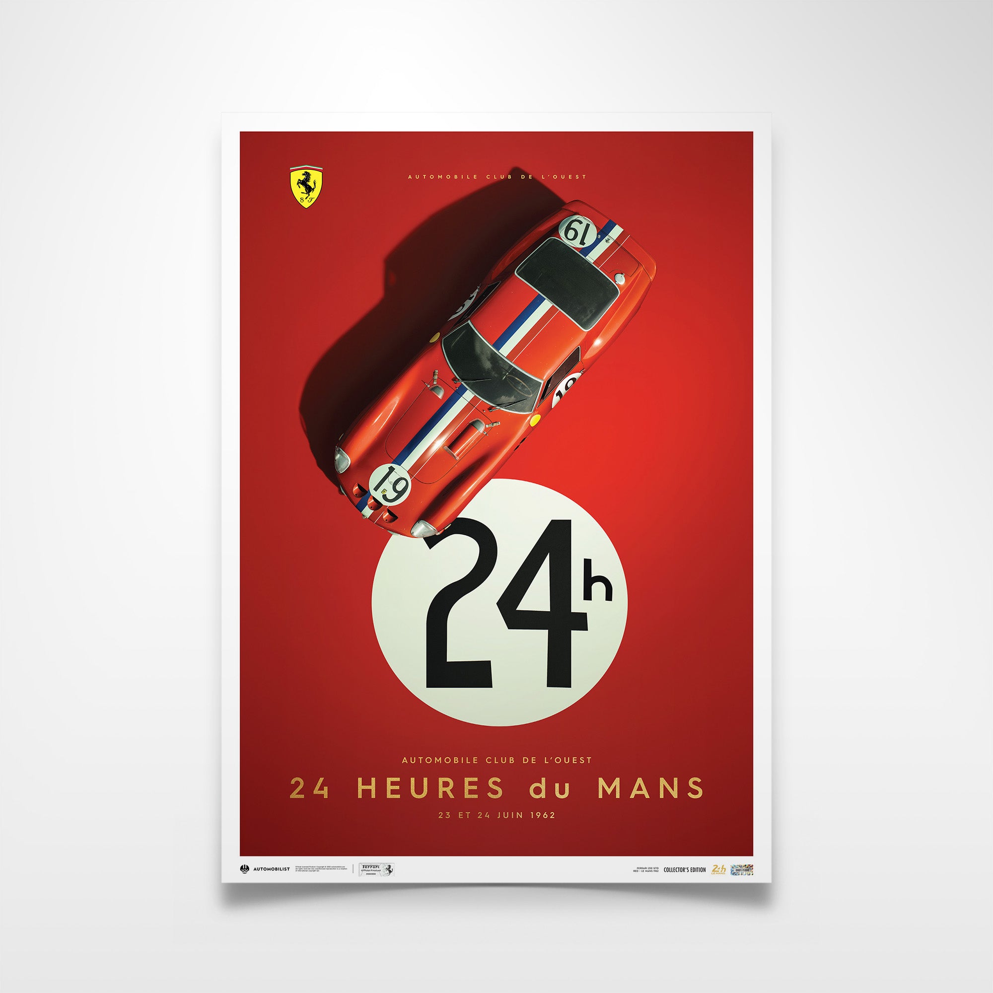 フェラーリ250GTポスター Ferrari 250 GTO | 1962 Red | Collector's Edition 24h Le Mans