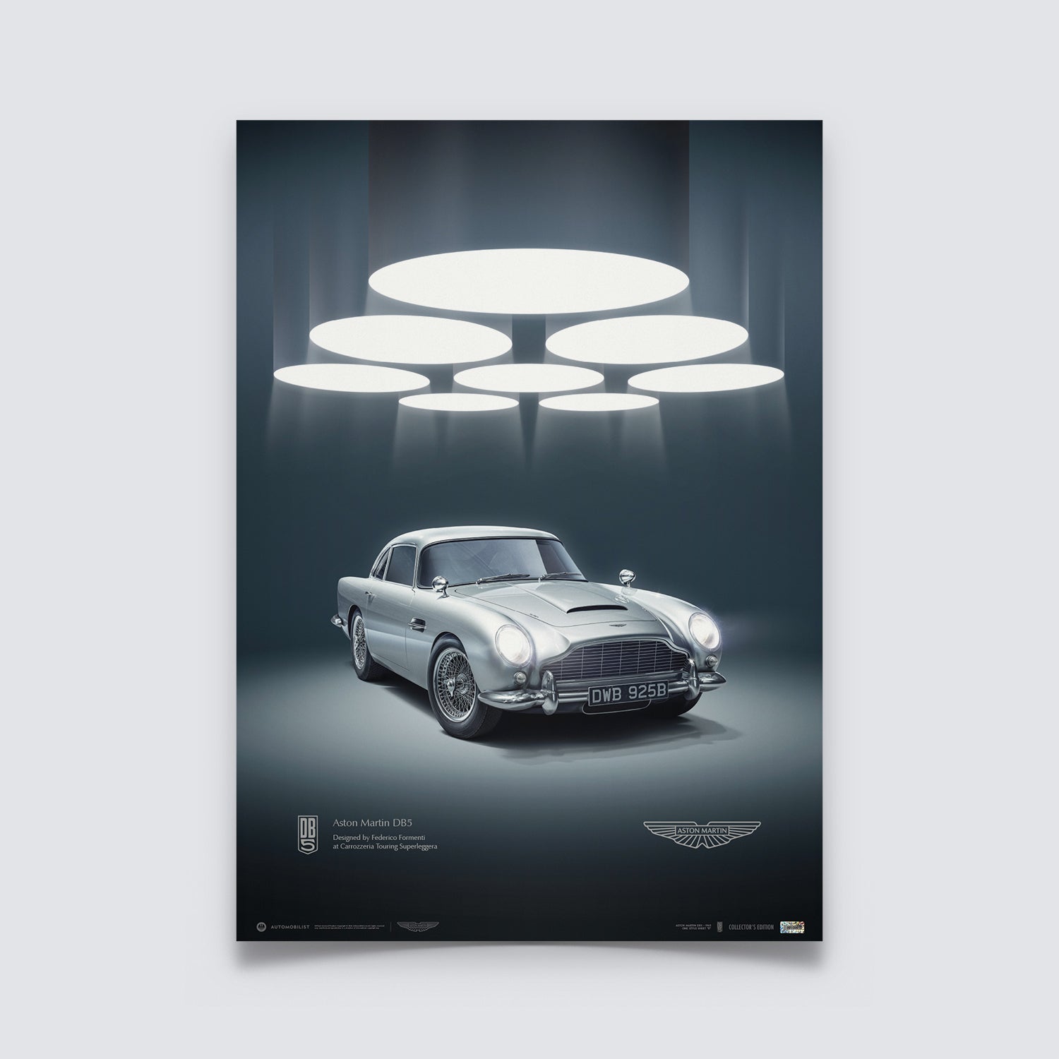 Aston Martin DB5 1963 Silver | Classic Car Series | Aston Martin Poster