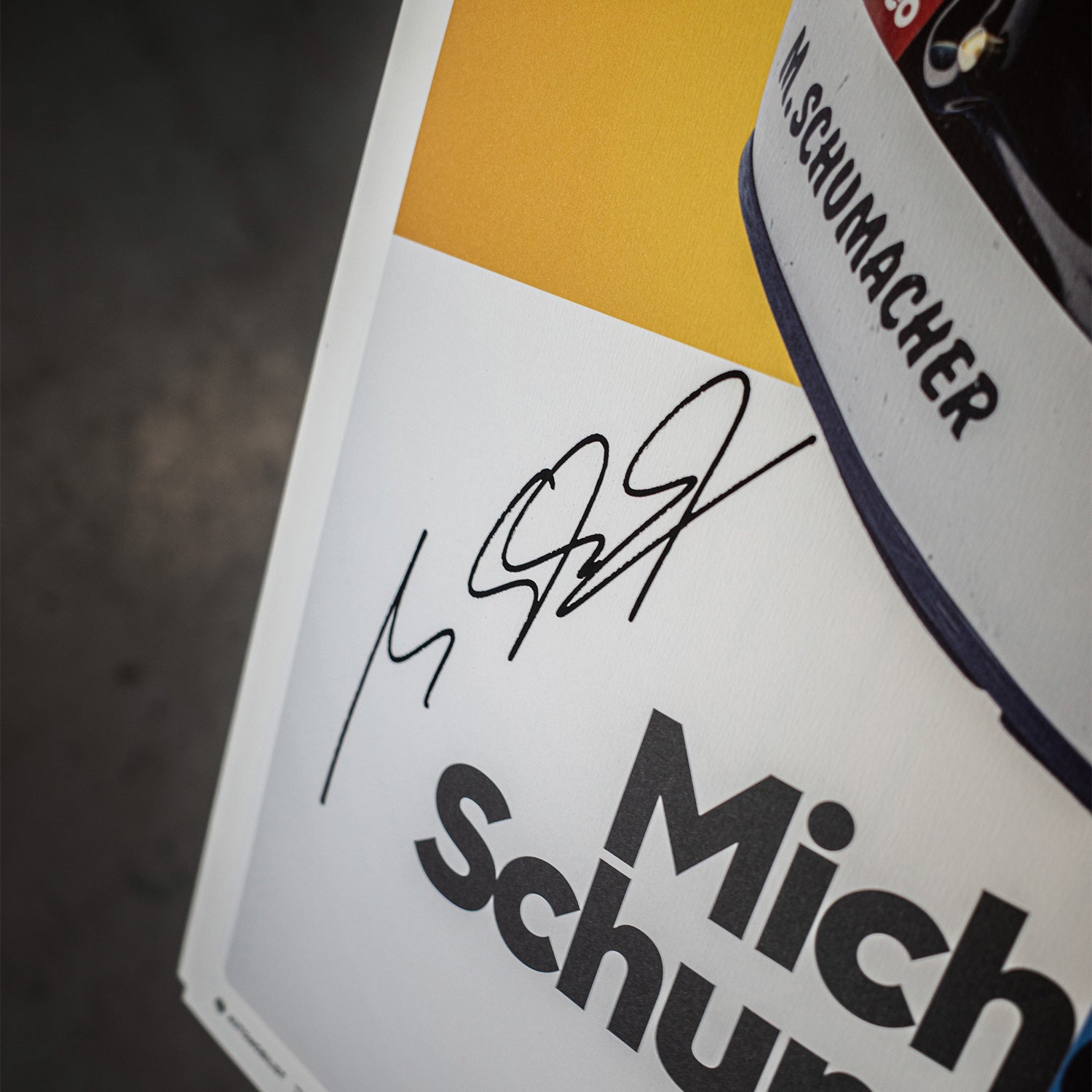 Signed by Mick Schumacher | Michael Schumacher | 1991 Helmet | Framed Poster