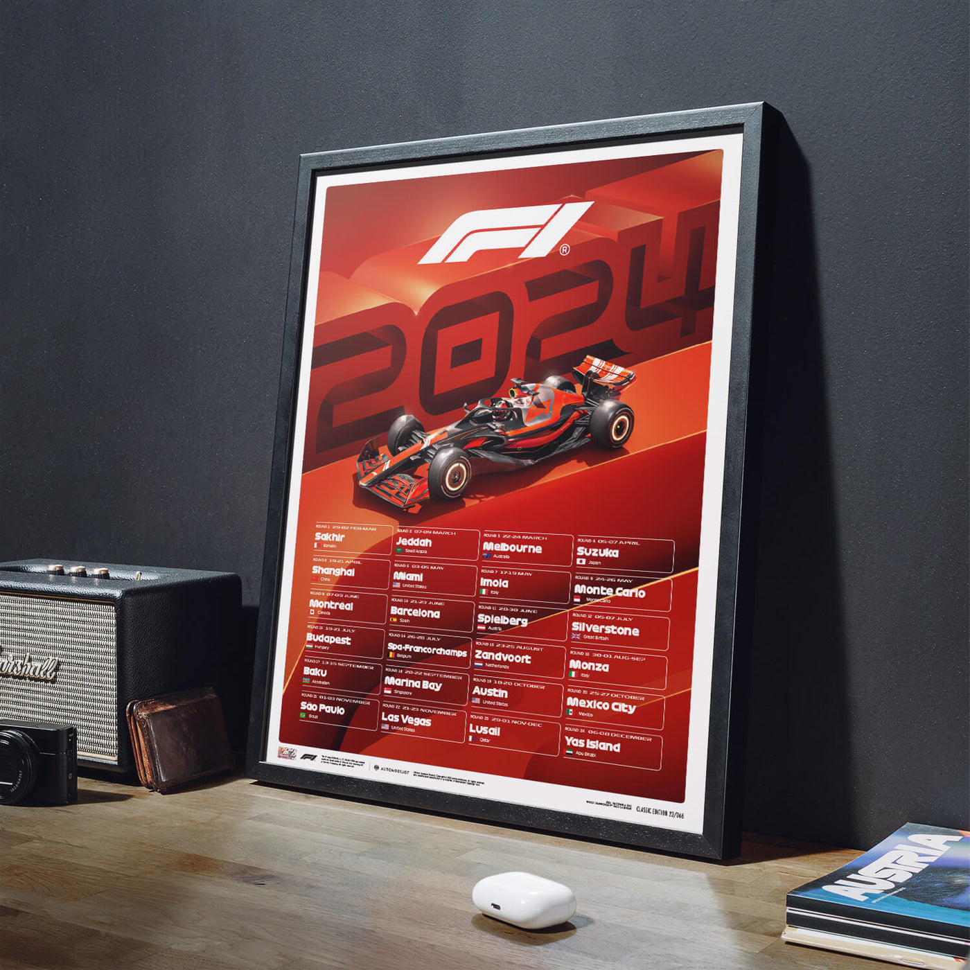 Race Calendar 2025 Formula 1 Calendar Poster Automobilist