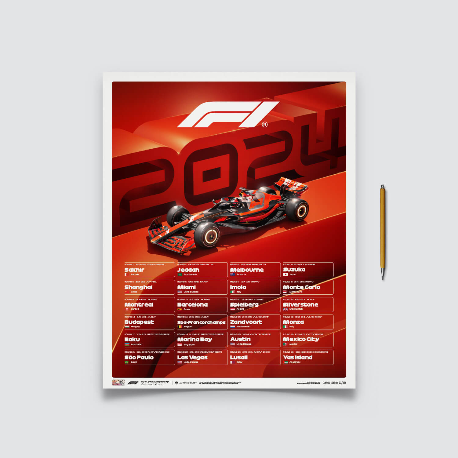 Formule 1® - Calendrier des courses - 2024