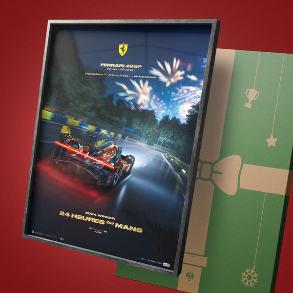 Pre-Framed Poster: Ferrari 499P | Le Mans Victory 2024 | 24h Le Mans Poster