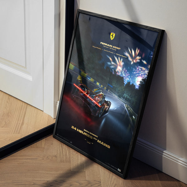 Pre-Framed Poster: Ferrari 499P | Le Mans Victory 2024 | 24h Le Mans Poster