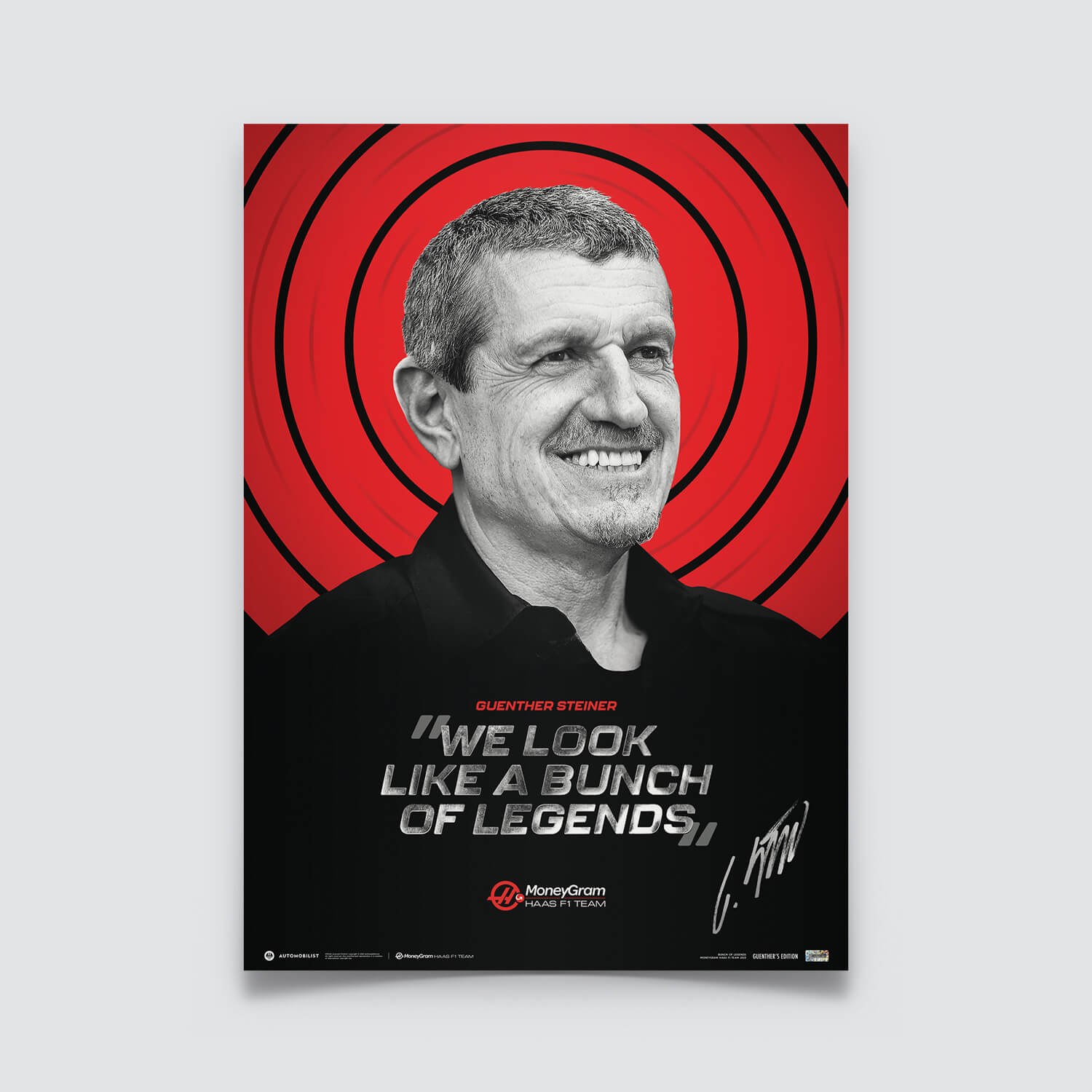 Signed by Guenther Steiner - MoneyGram Haas F1 Team - Bunch of Legends | Collector's Edition