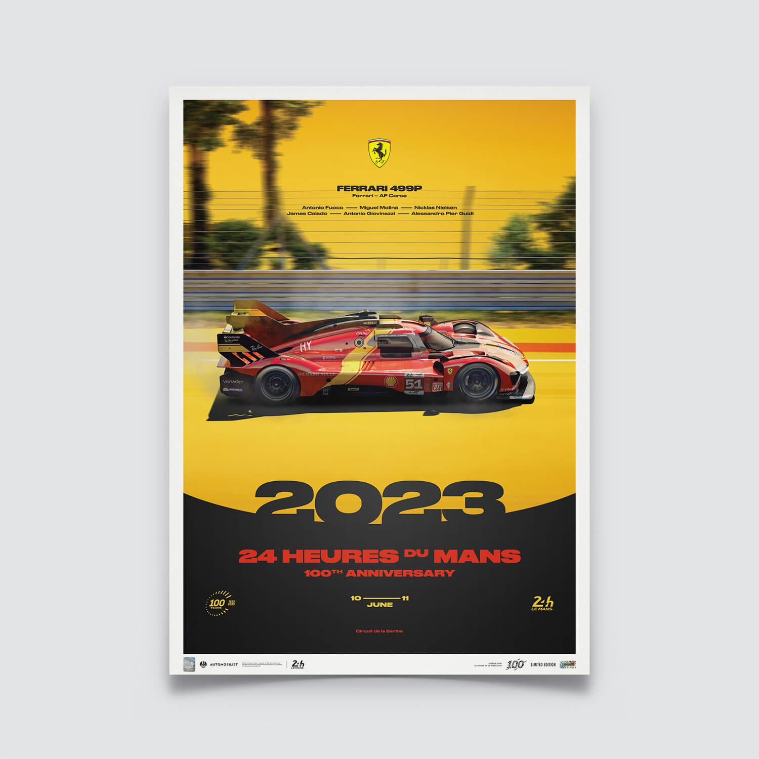 Ferrari 499P - 24h du Mans - 100ème anniversaire - 2023 | Numéros uniques