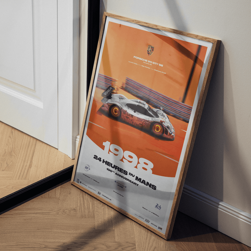 Porsche 911 GT1 | 1998 100th Anniversary | 24h Le Mans Poster ...