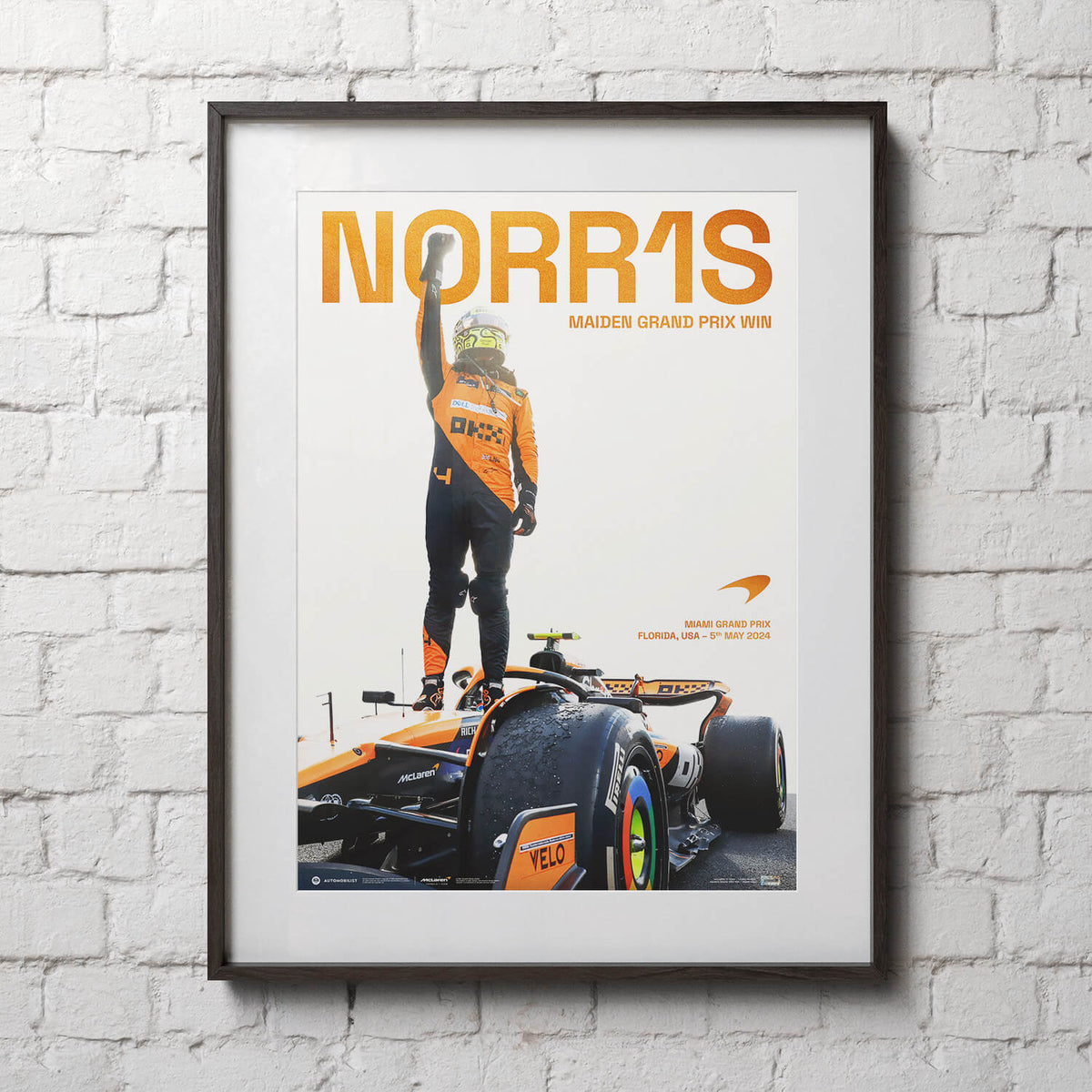 Lando Norris | 2024 Miami Grand Prix | McLaren Formula 1 Team Poster ...