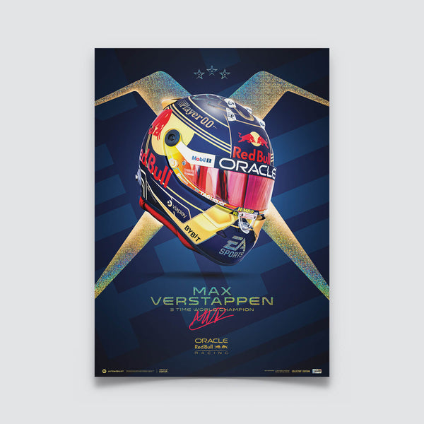 Max Verstappen | 2023 World Champion Helmet | Collector’s Edition Oracle Red Bull Racing Poster