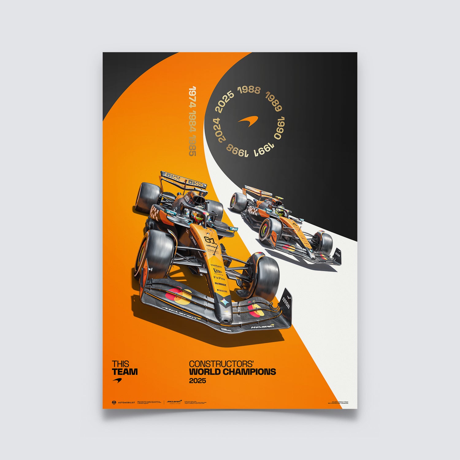 McLaren Formula 1 Team | 2025 Constructors’ World Champions | Official Poster