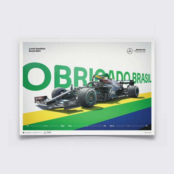 Lewis Hamilton | 2021 Obrigado Brasil | Mercedes-AMG Petronas F1 Team Poster