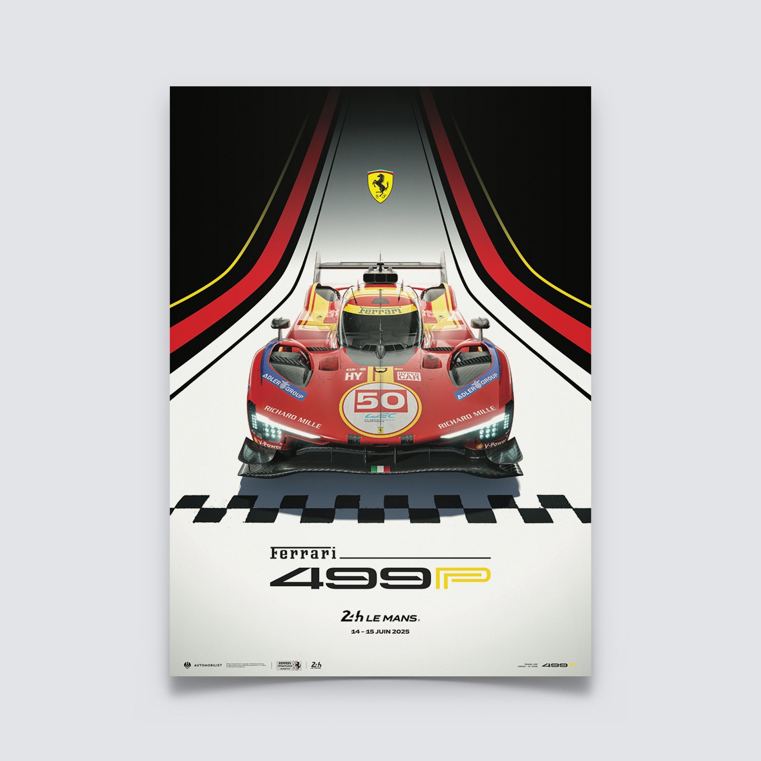 Ferrari 499P – 24 Hours of Le Mans 2025 | Official Poster