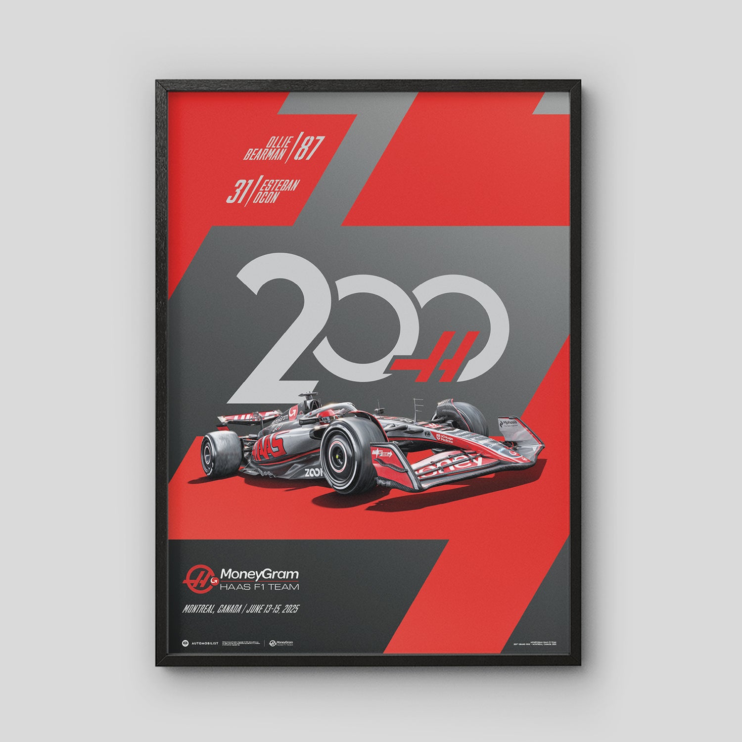 MoneyGram Haas F1® Team 200th Grand Prix™ | Montreal 2025 | Official Poster