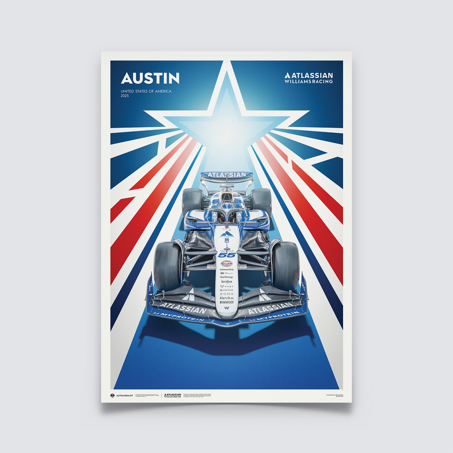 Atlassian Williams Racing | FORMULA 1 UNITED STATES GRAND PRIX 2025 | Official Poster