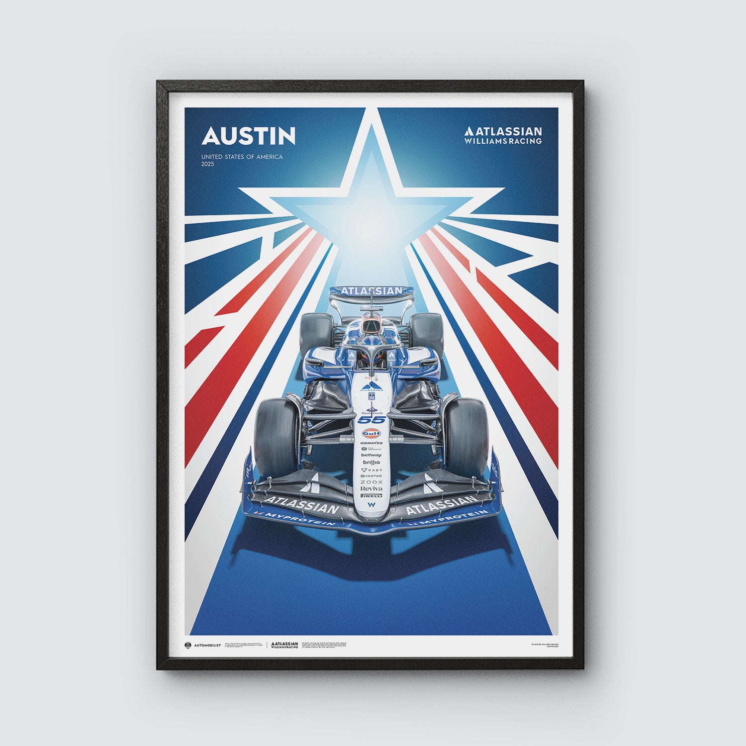 Atlassian Williams Racing | FORMULA 1 UNITED STATES GRAND PRIX 2025 | Official Poster