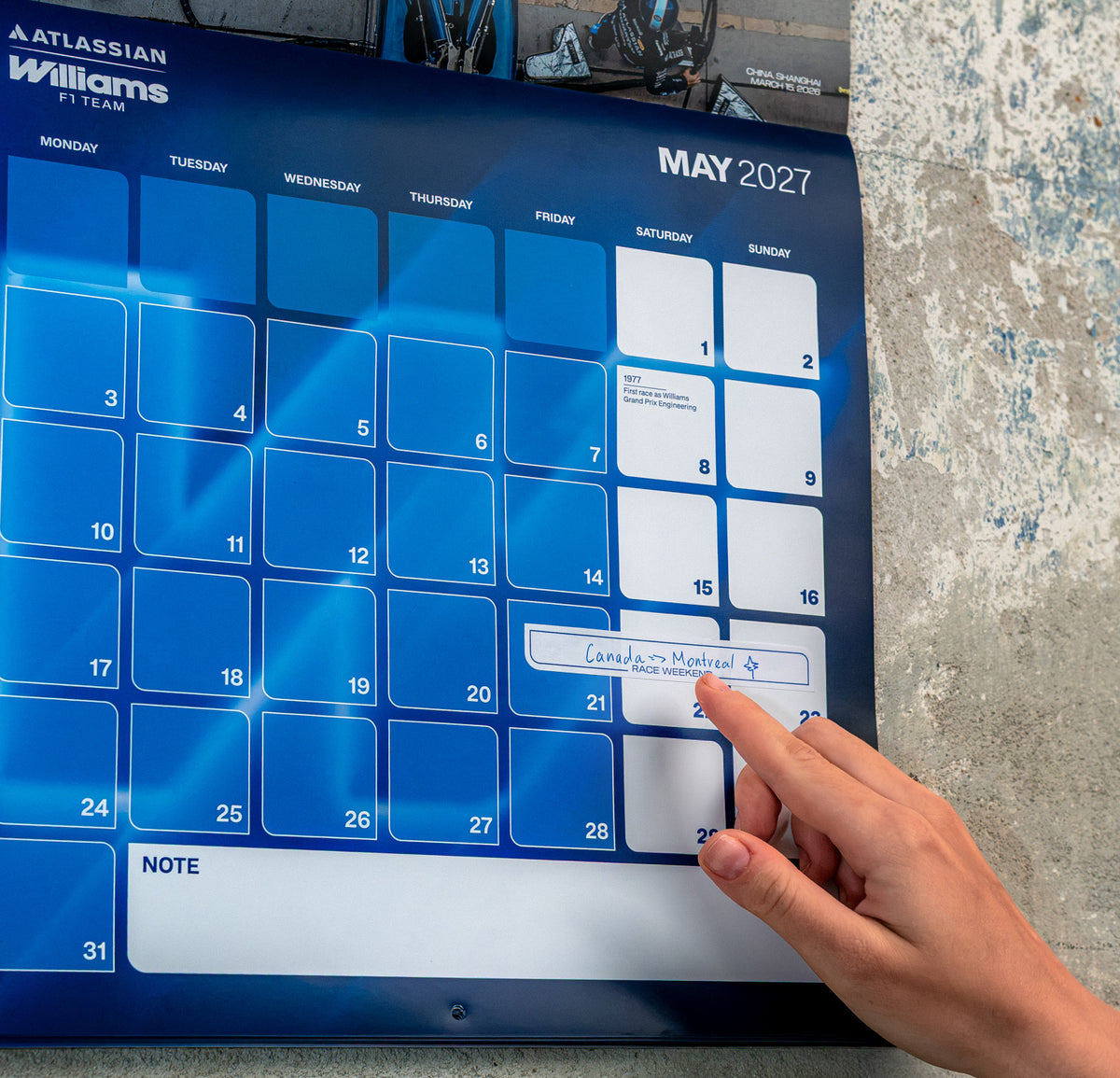Atlassian Williams F1 Team - Official Calendar - 2027