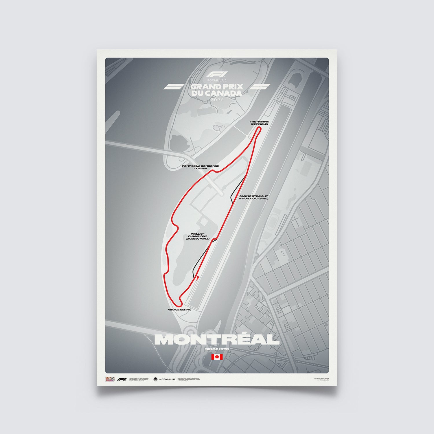 FORMULA 1 GRAND PRIX DU CANADA 2026 | Circuit Gilles Villeneuve | Track Poster