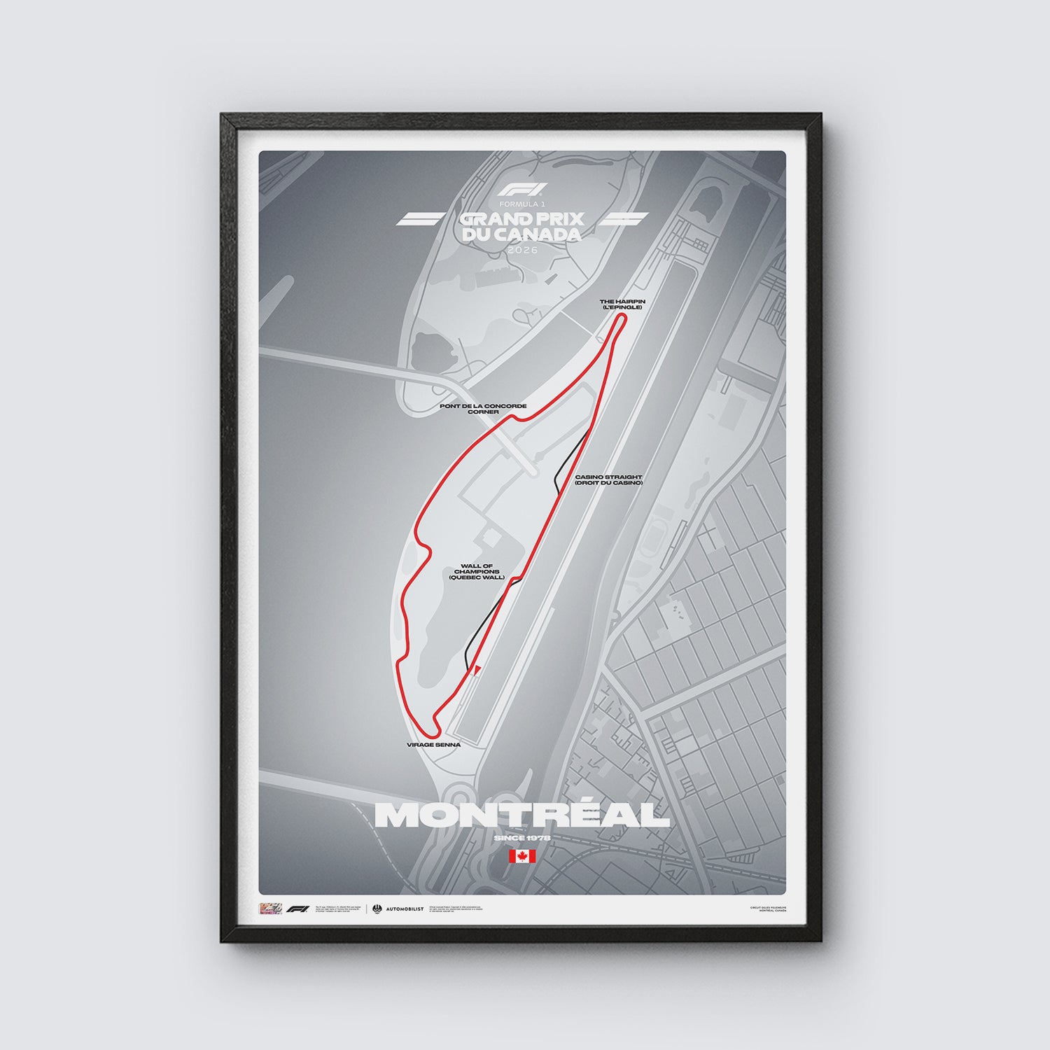 FORMULA 1 GRAND PRIX DU CANADA 2026 | Circuit Gilles Villeneuve | Track Poster