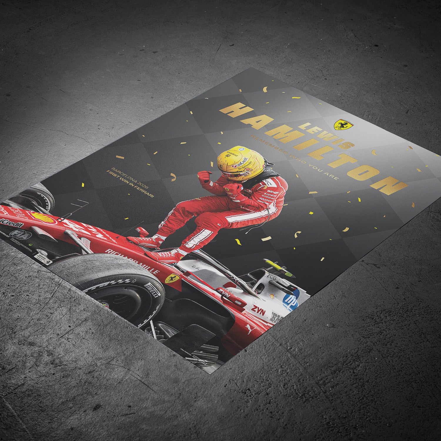 Scuderia Ferrari HP | Lewis Hamilton | Barcelona 2026 Victory | Official Poster