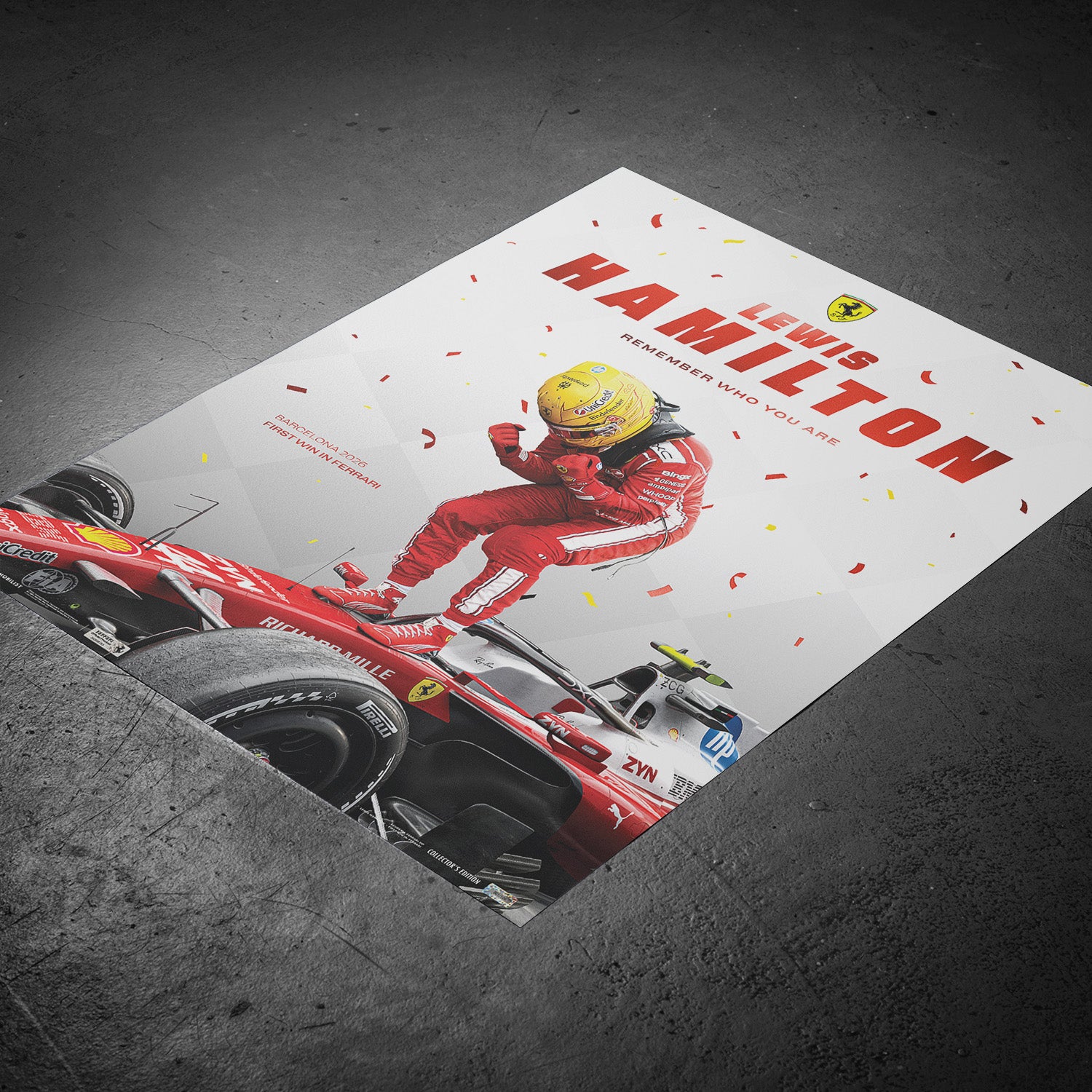 Scuderia Ferrari HP | Lewis Hamilton | Barcelona 2026 Victory | Exclusive Poster