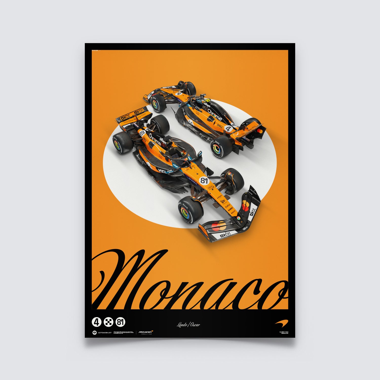 McLaren Formula 1 Team | Monaco Livery 2025 | Poster