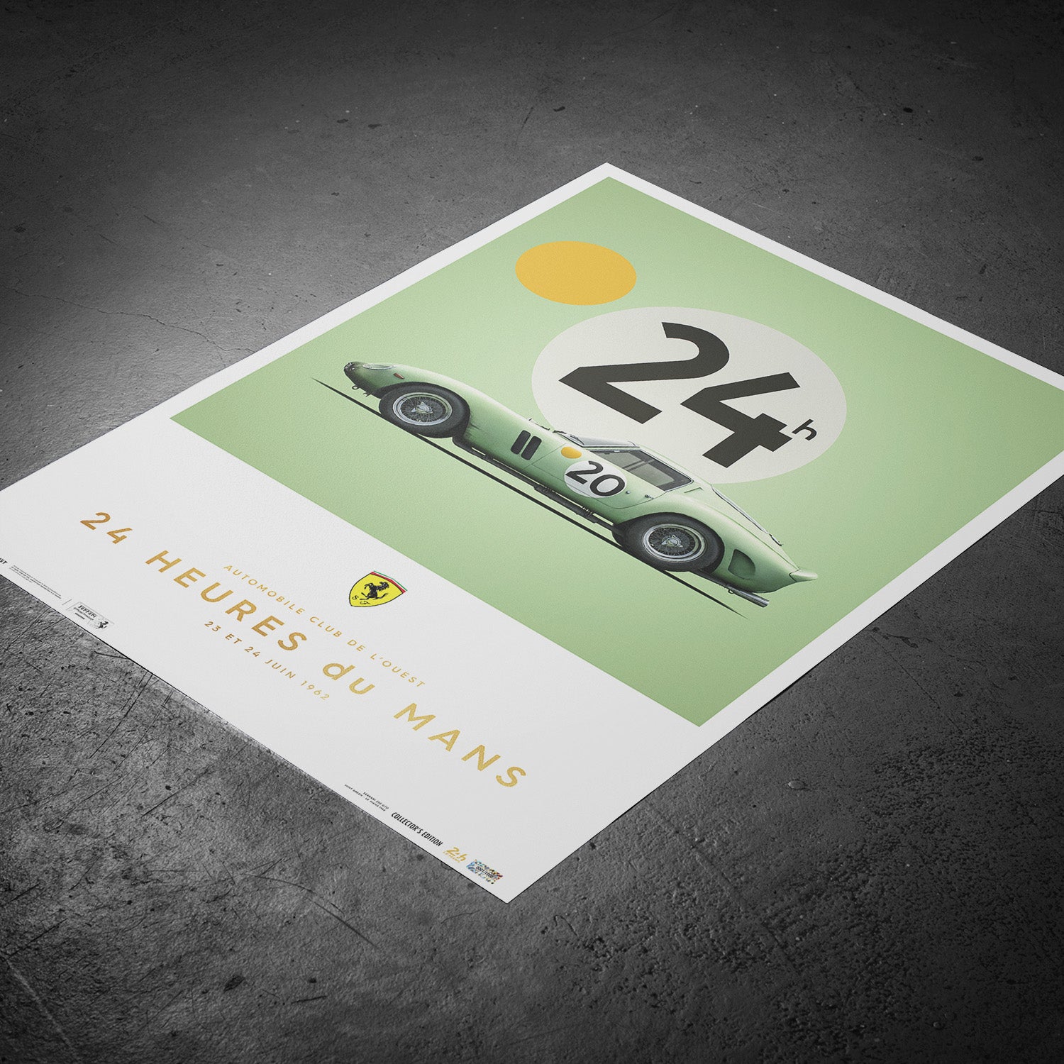 Ferrari 250 GTO | 1962 Green | Collector's Edition 24h Le Mans Poster