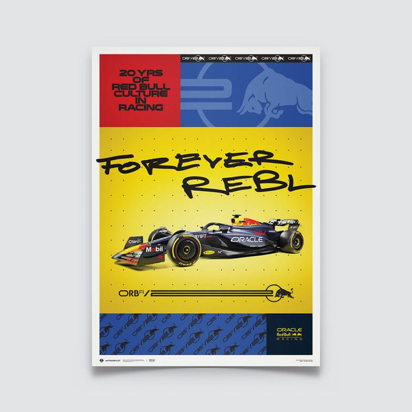 Oracle Red Bull Racing RB20 | 2024 Forever Rebl 20th Anniversary | Red Bull Poster