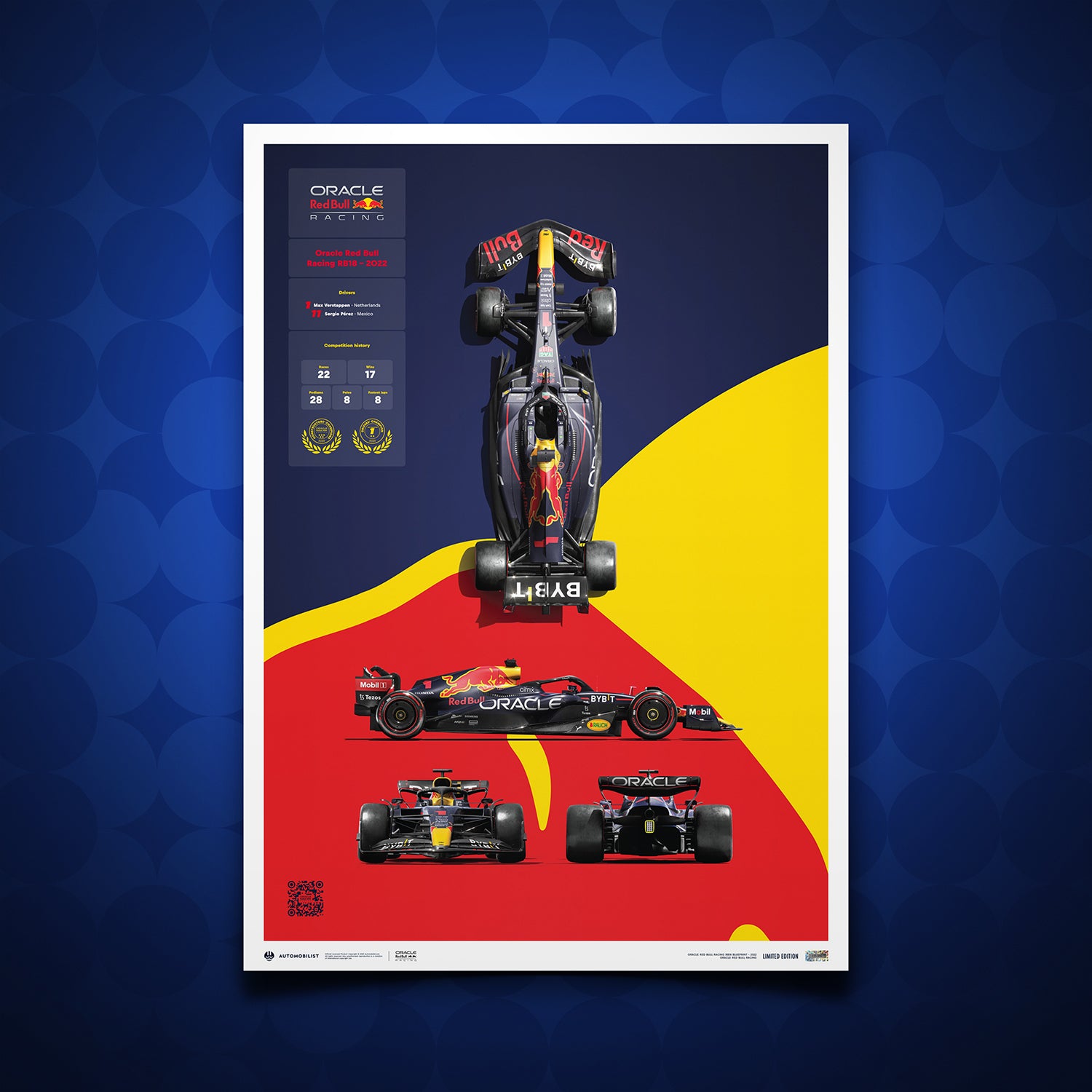 Oracle Red Bull Racing - RB18 - Blueprint - 2022 | Unique Numbers