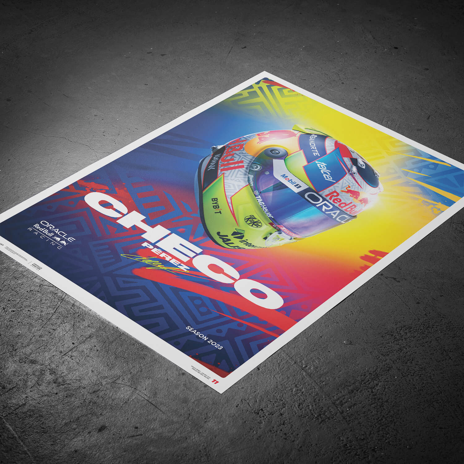 Oracle red bull racing 2023 - sergio perez medium design print
