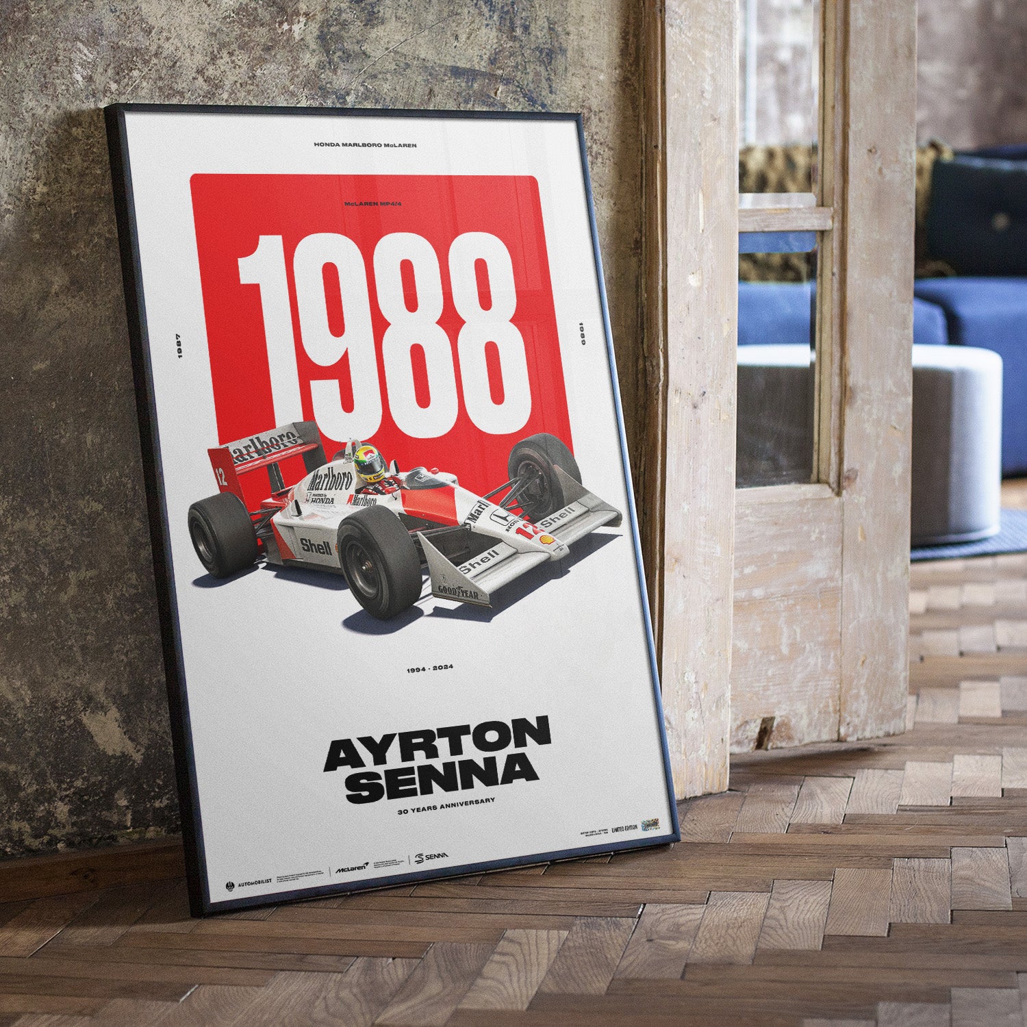 Ayrton Senna McLaren MP4/4 | 30 YEARS OF LEGACY | Limited Edition Poster