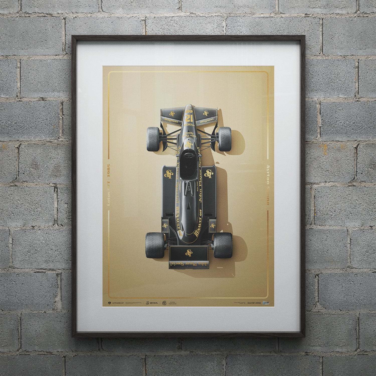 Ayrton Senna | 1985 Stunning Black Estoril Gold | Collector's Edition Lotus 97T Poster