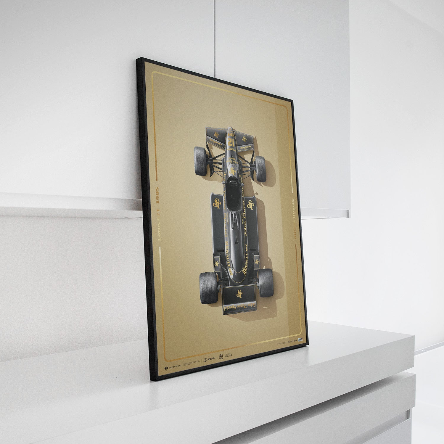 Lotus 97T - Ayrton Senna - Stunning Black - Estoril - 1985 - Gold | Collector's Edition Poster