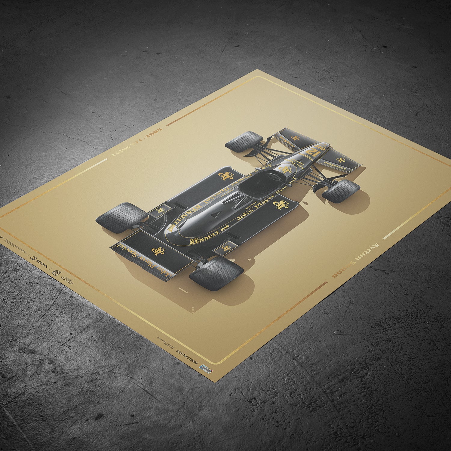 Ayrton Senna | 1985 Stunning Black Estoril Gold | Collector's Edition Lotus 97T Poster