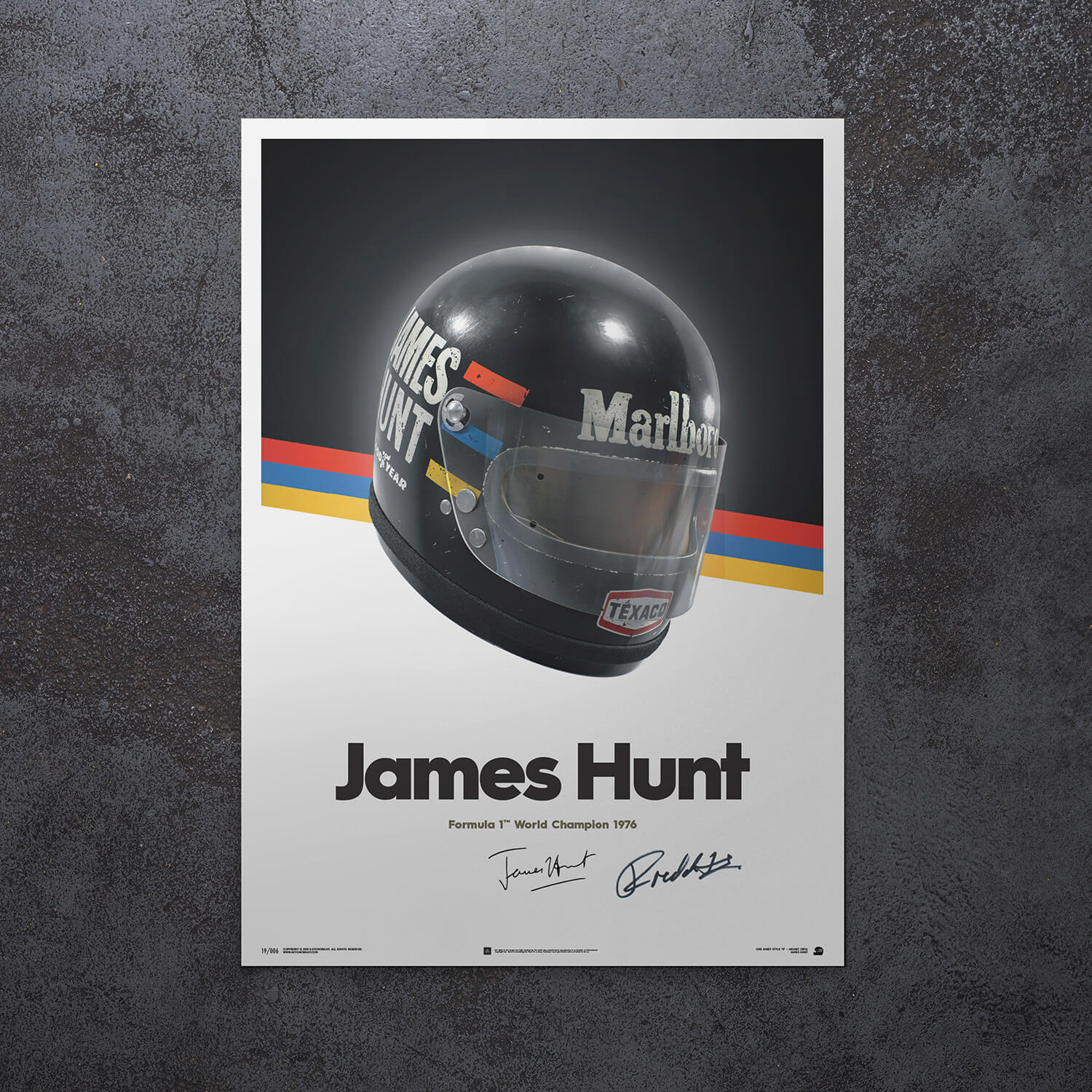 Signed by Freddie Hunt - James Hunt - Helmet - 1976