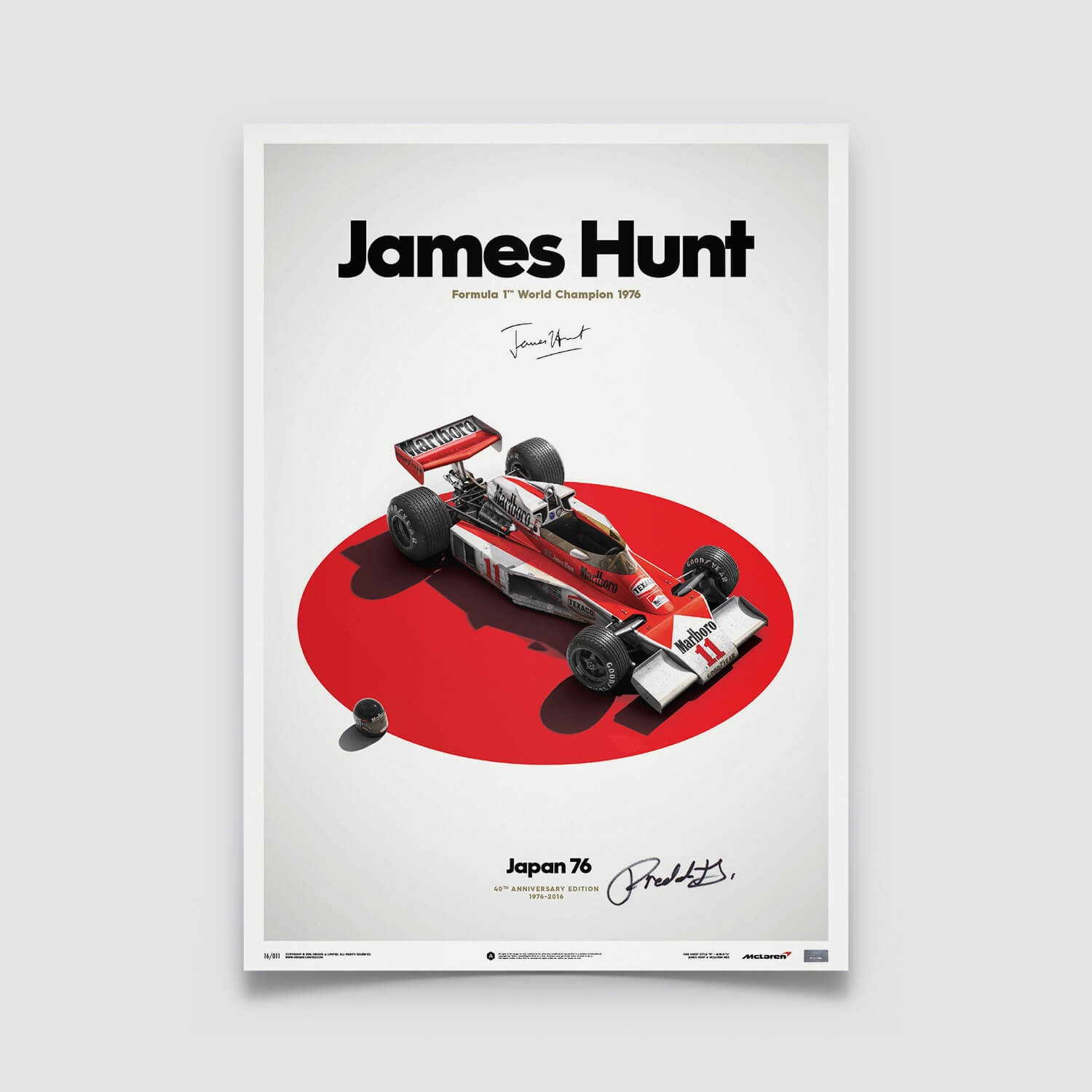 Signée par Freddie Hunt - McLaren M23 - James Hunt - Japon - GP du Japon - 1976