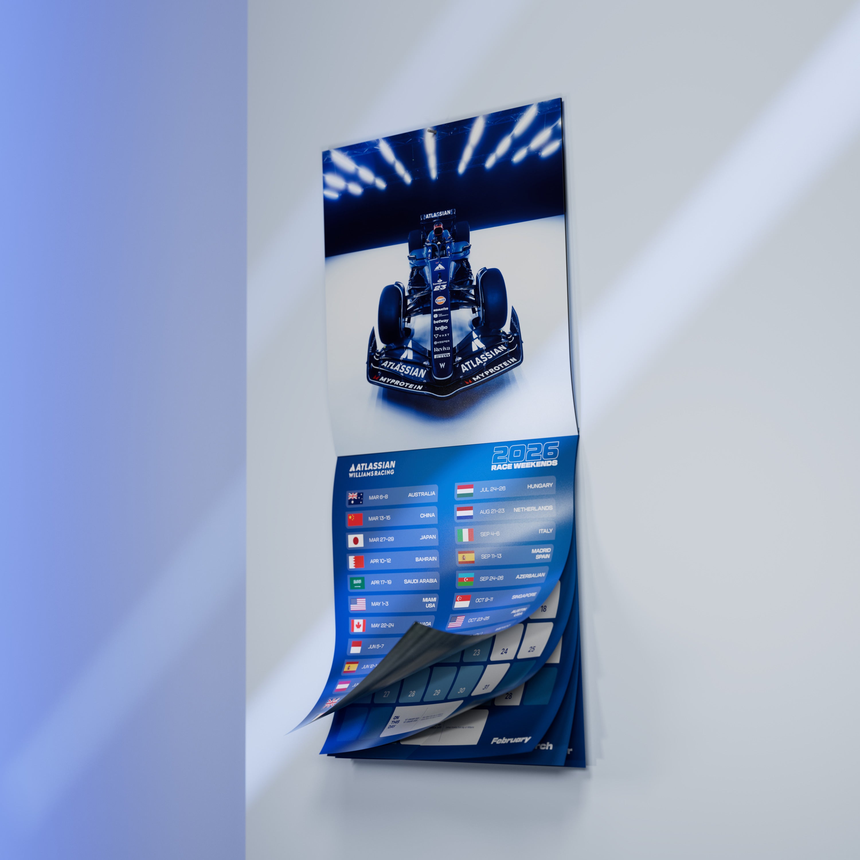 Atlassian Williams Racing Official Calendar - 2026