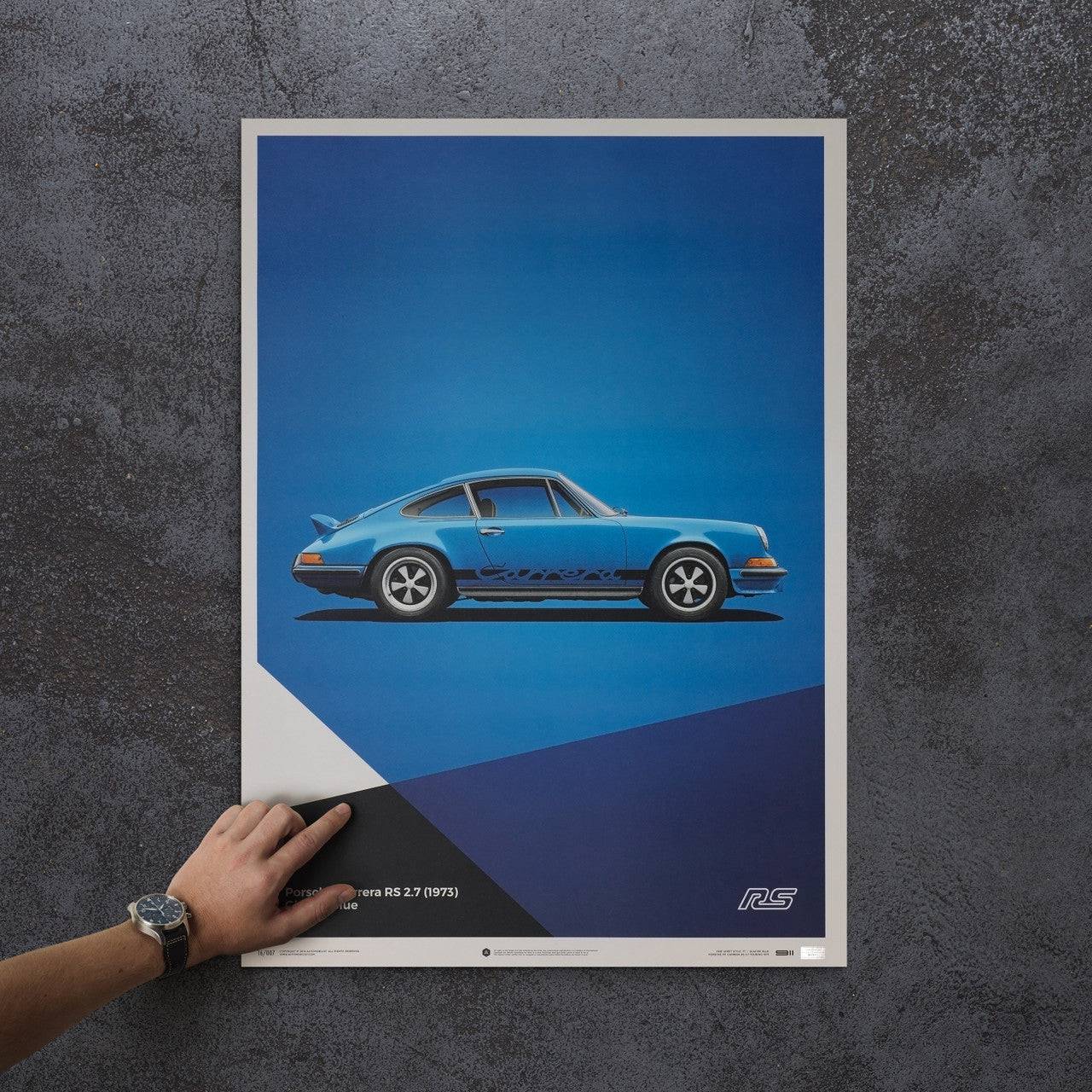 Automobilist | Porsche 911 RS - Blue - Limited Poster | Standard Poster Size