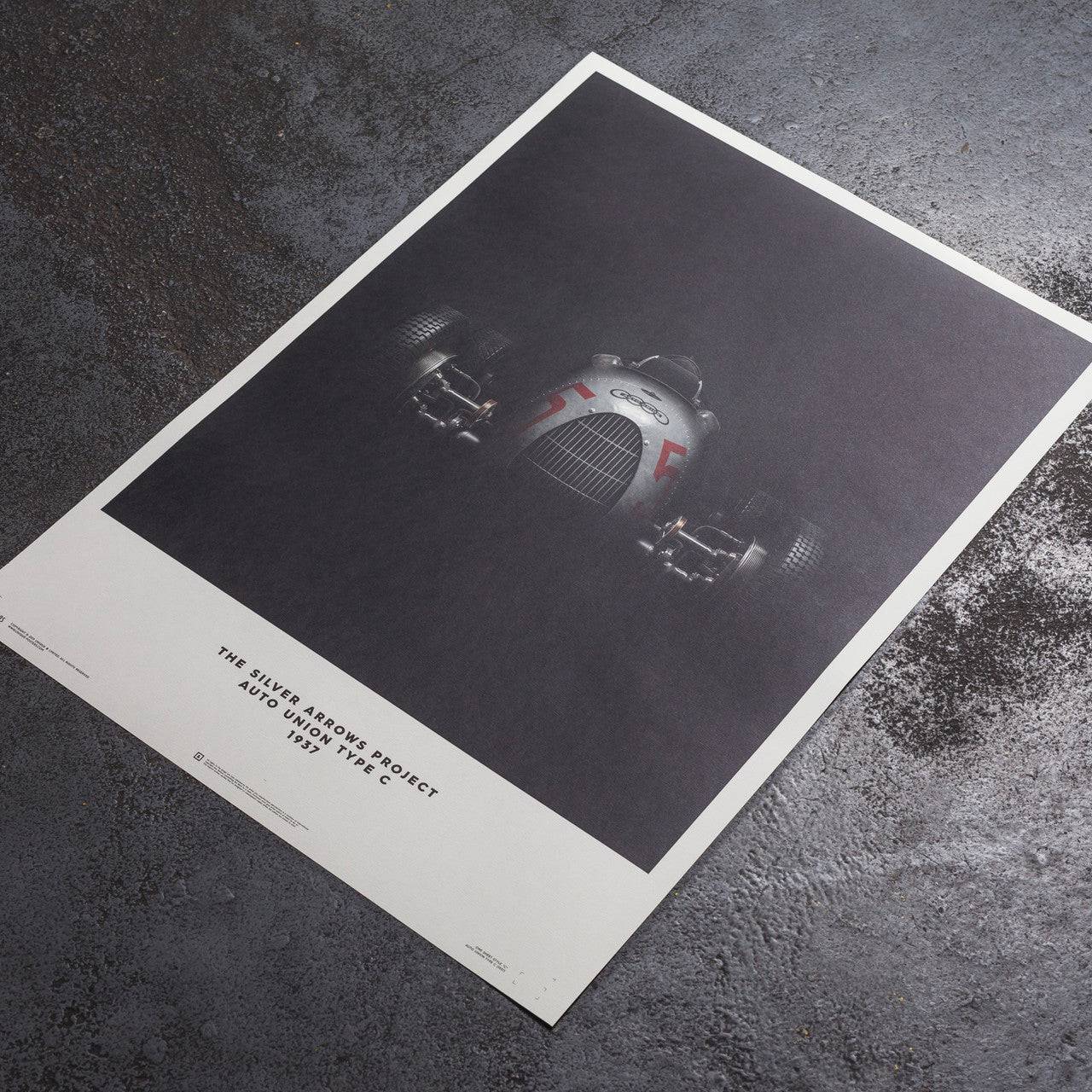 Auto Union Type C - Silver - 1937 - Poster