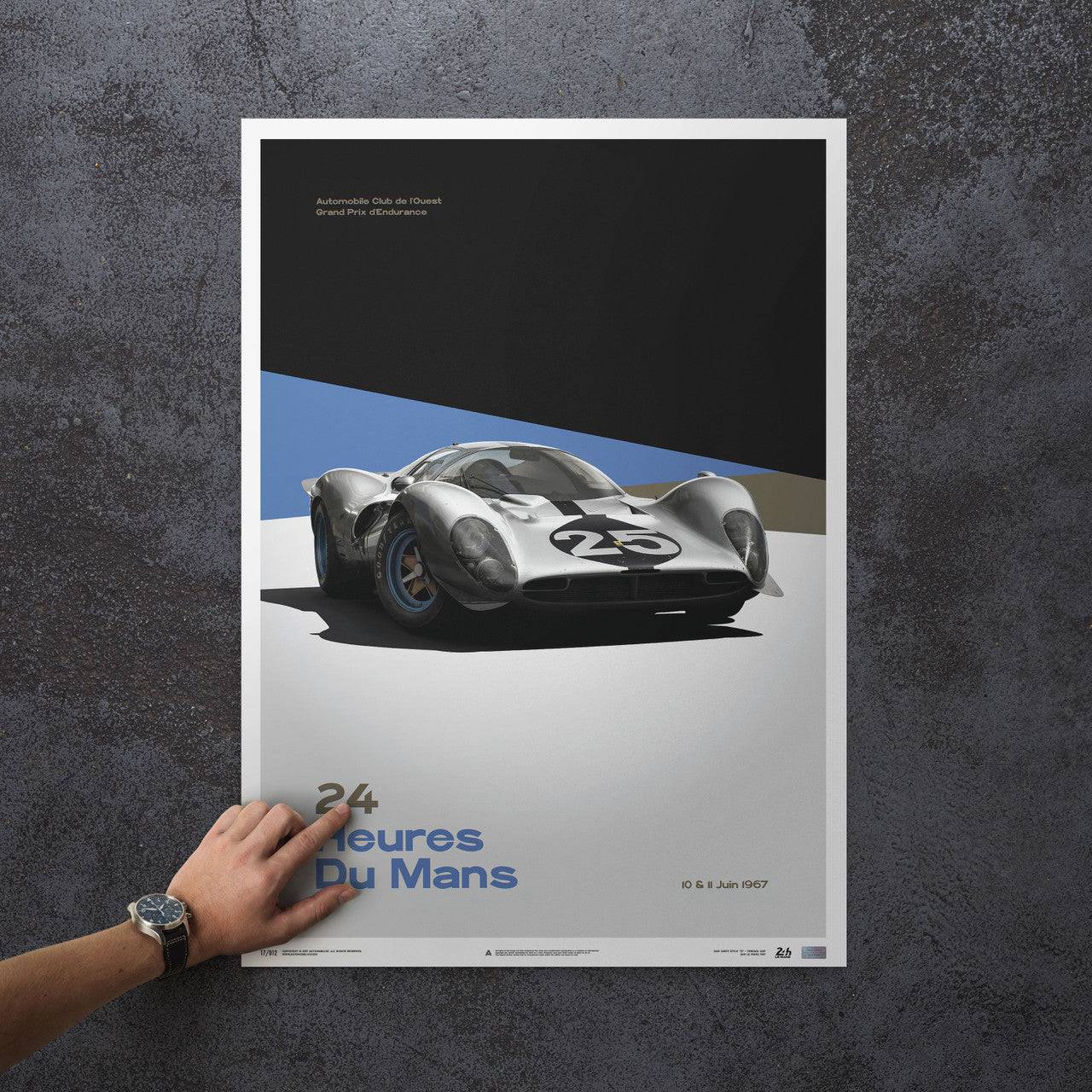 Ferrari 412P - White - 24 hours of Le Mans - 1967 - Limited Poster