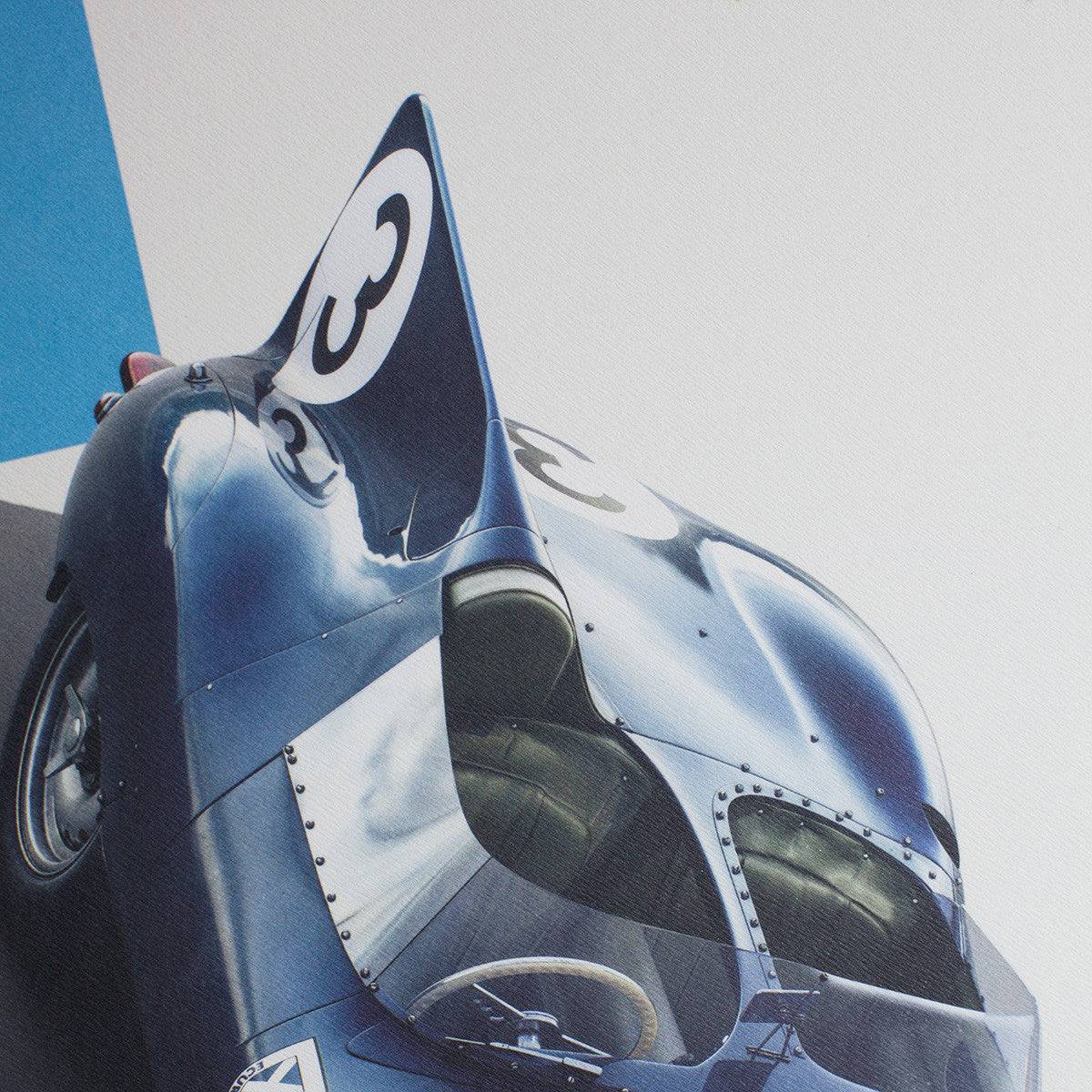 Jaguar D Type - Blue - 24h Le Mans - 1957 - Poster