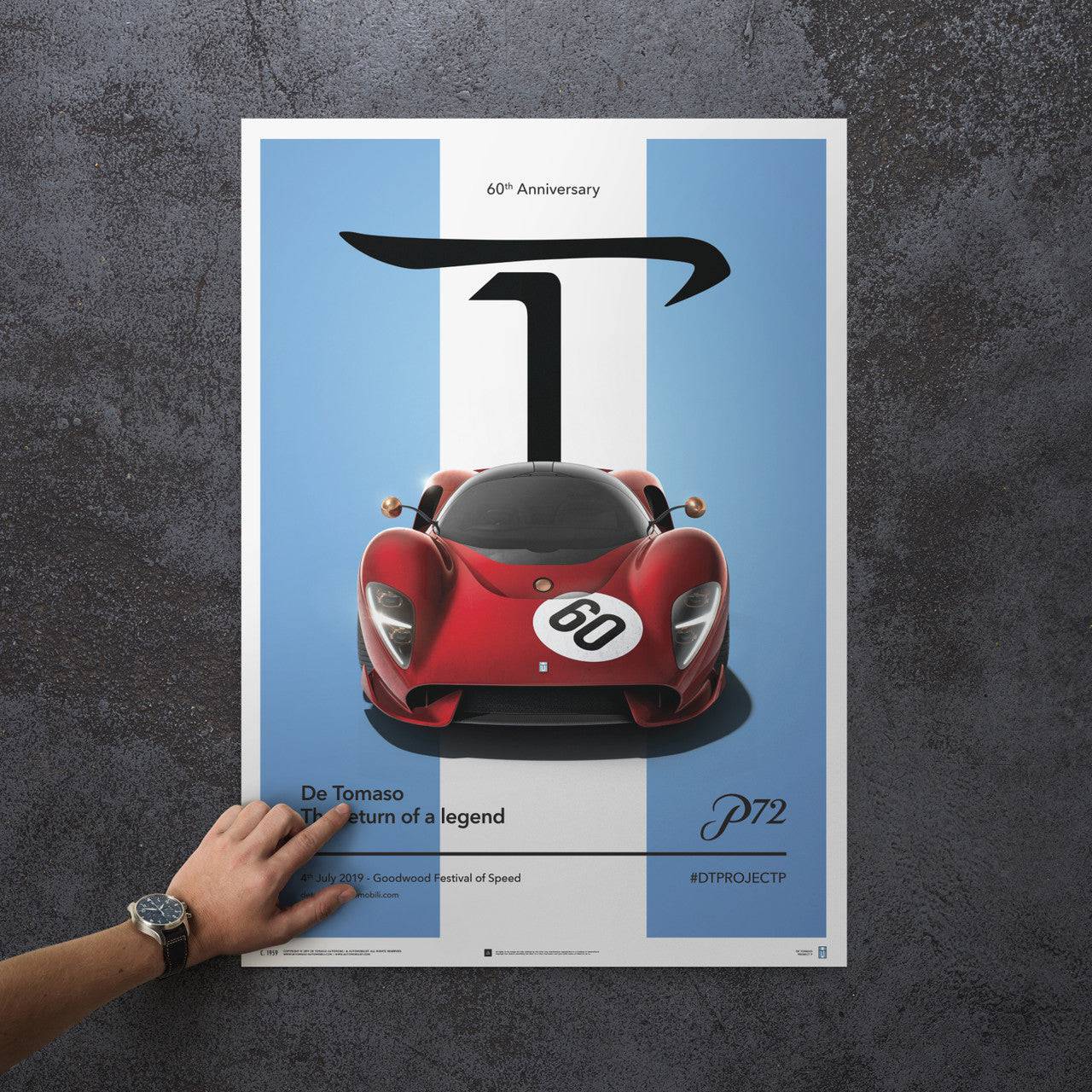 De Tomaso Project P - Front view - 2019 - Poster