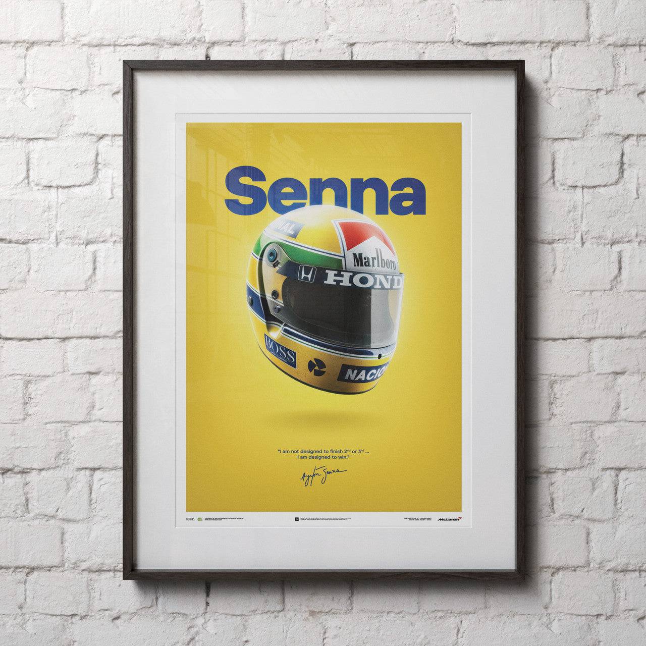 Ayrton Senna, helmet portrait 1991 print by Motorsport Images