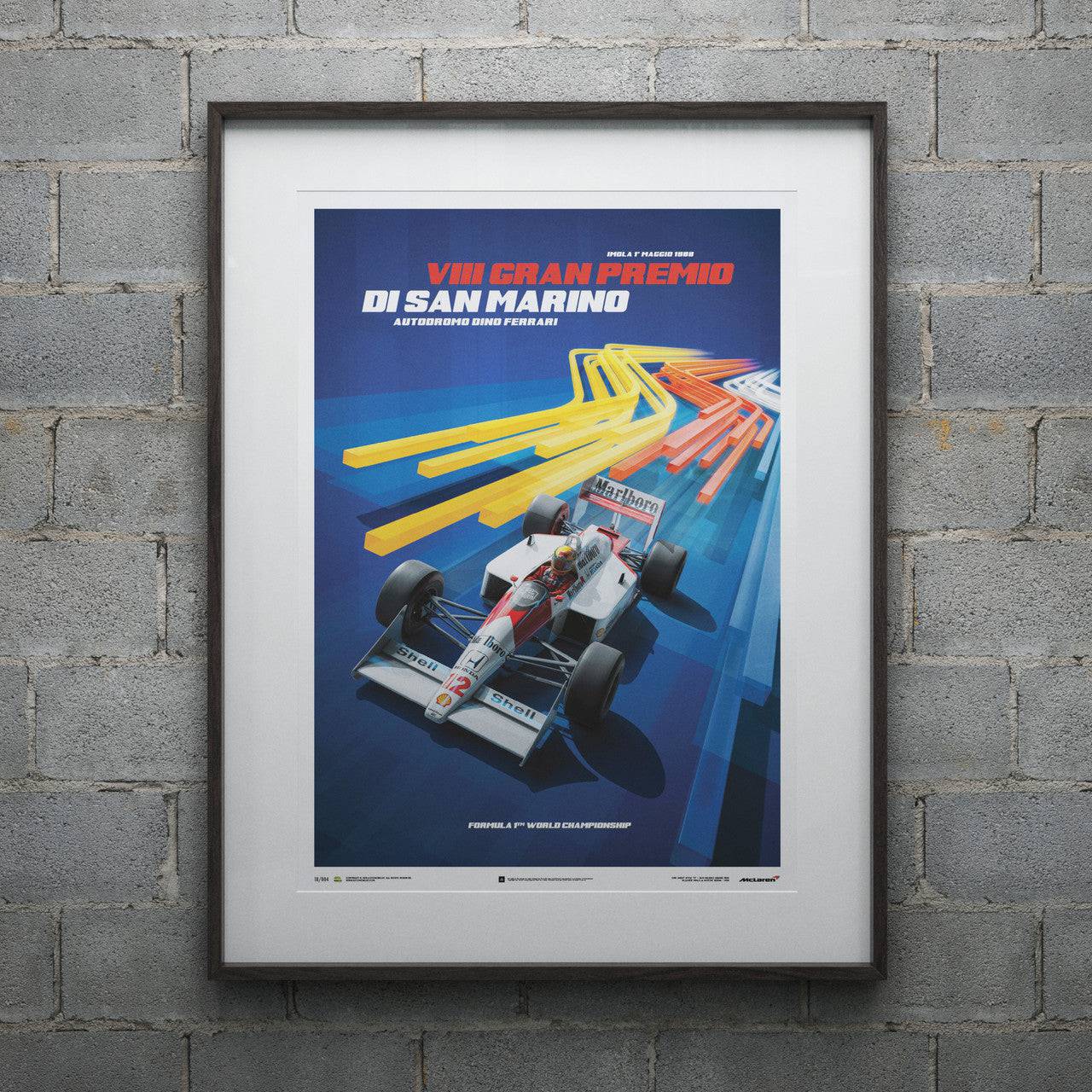 McLaren MP4/4 - Ayrton Senna - Blue - San Marino GP - 1988 - Poster